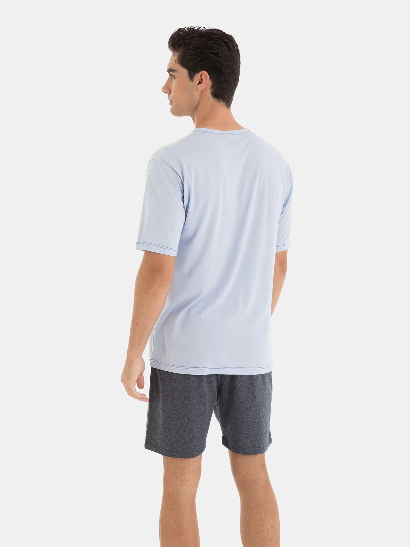 Antracytowy, niebieski Piżama męska Massana 251315 - zdjęcie 3