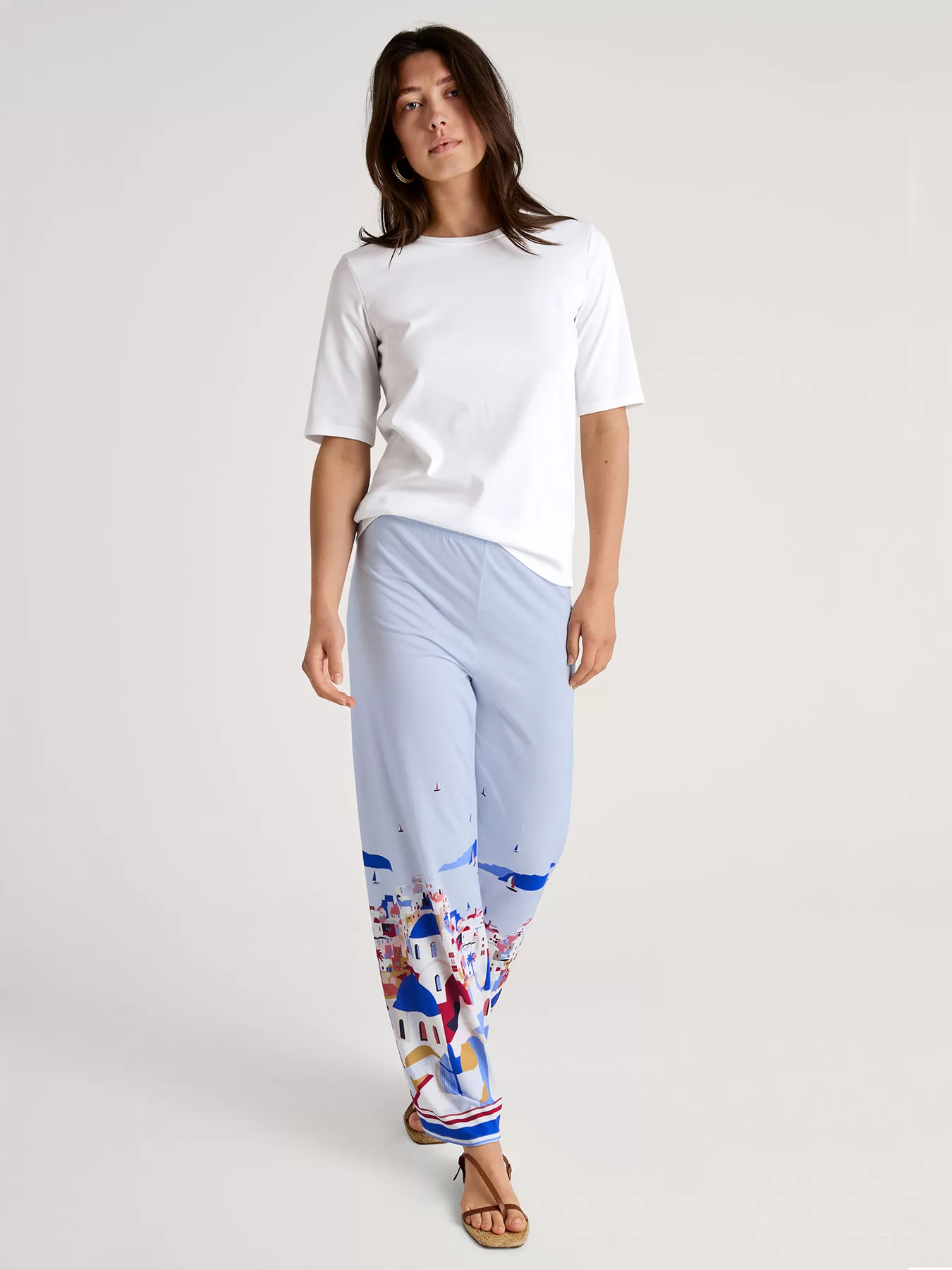 Niebieski, różowy, wielobarwny Spodnie od piżamy Calida Favourites Marine 29172 - zdjęcie 3