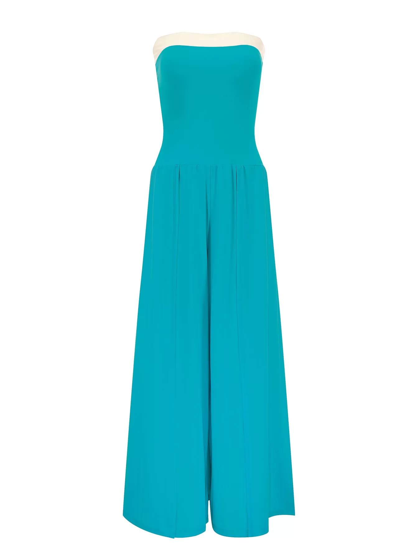 Kremowy, niebieski Kombinezon plażowy Opera 63650 - zdjęcie 1