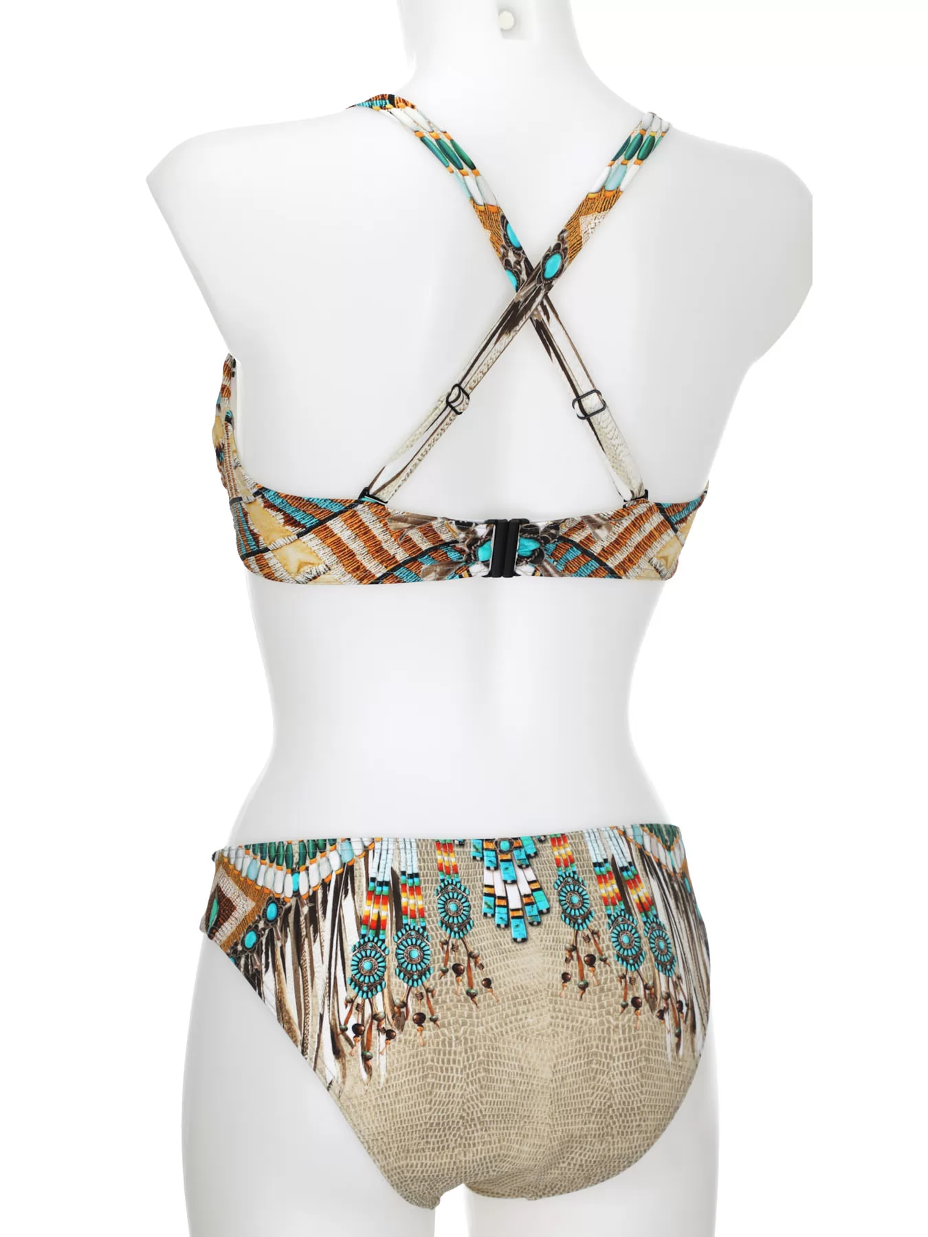 Beżowy, niebieski, wielobarwny Kostium kąpielowy Sunflair 71032 - zdjęcie 7