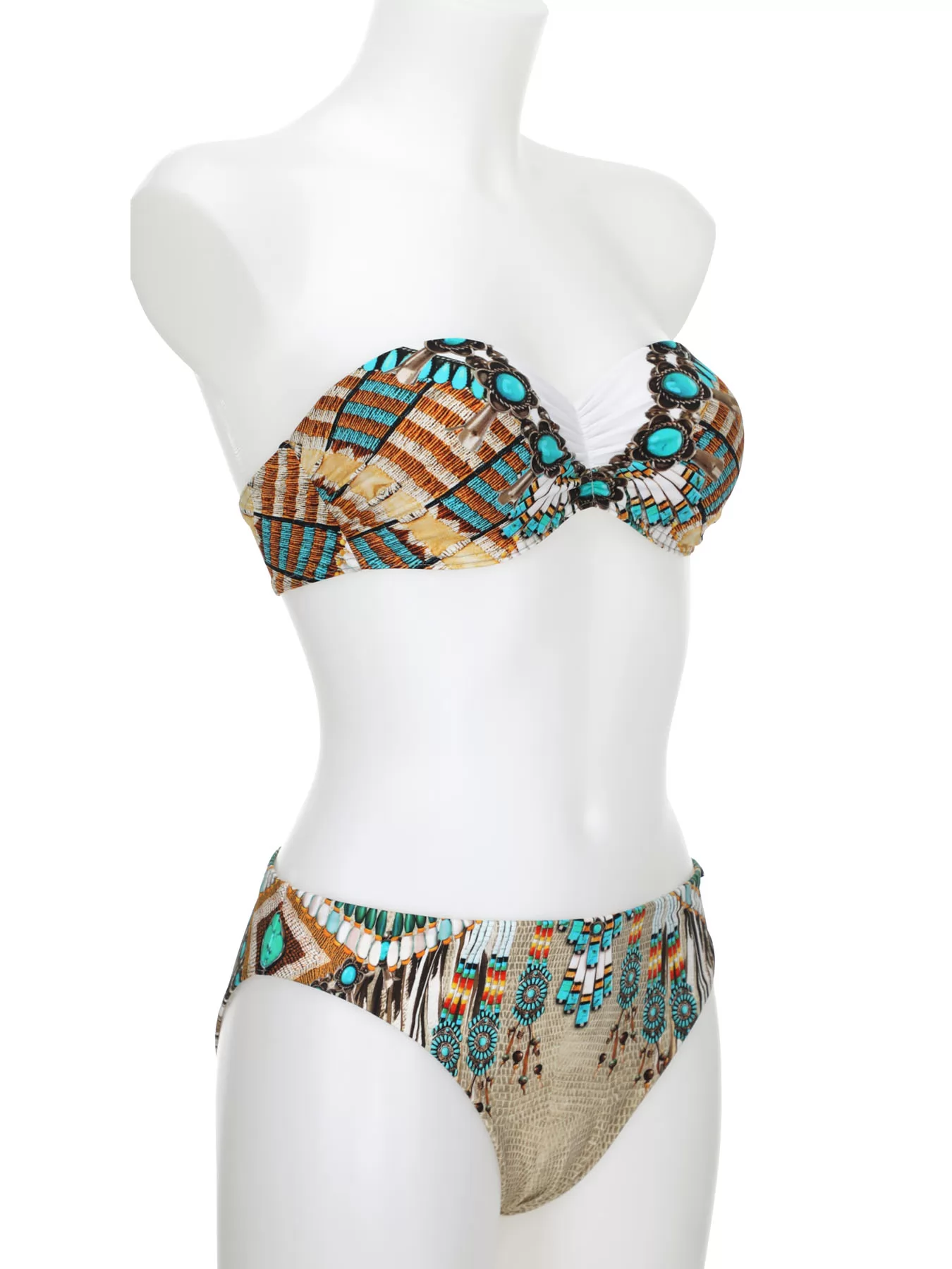 Beżowy, niebieski, wielobarwny Kostium kąpielowy Sunflair 71032 - zdjęcie 8