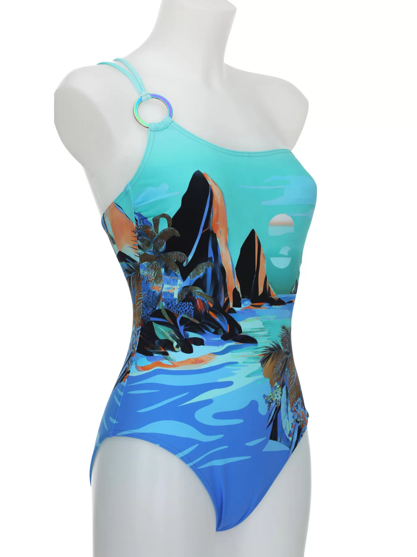 Niebieski, wielobarwny Kostium kąpielowy Sunflair 72043 - zdjęcie 7