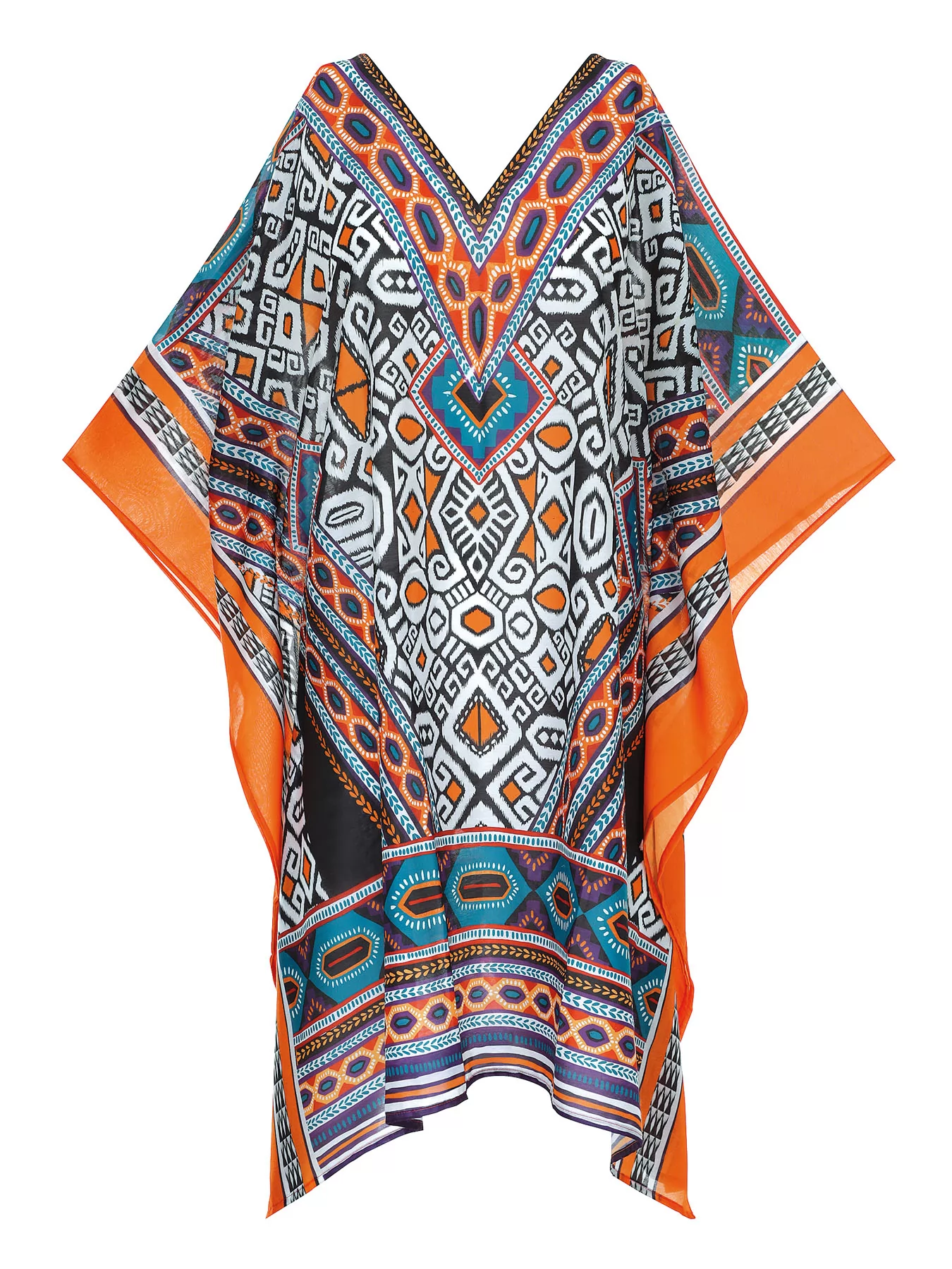 Pomarańczowy, wielobarwny Tunika plażowa Sunflair 75805 - zdjęcie 5