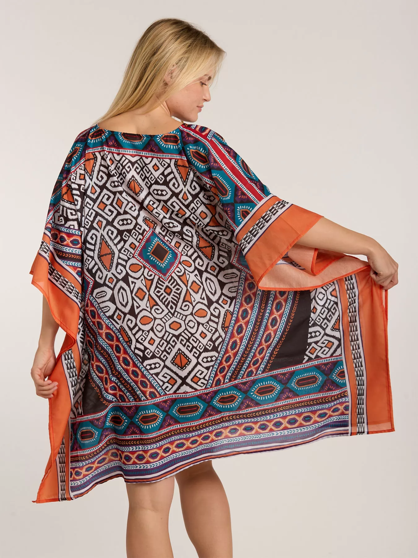 Pomarańczowy, wielobarwny Tunika plażowa Sunflair 75805 - zdjęcie 4