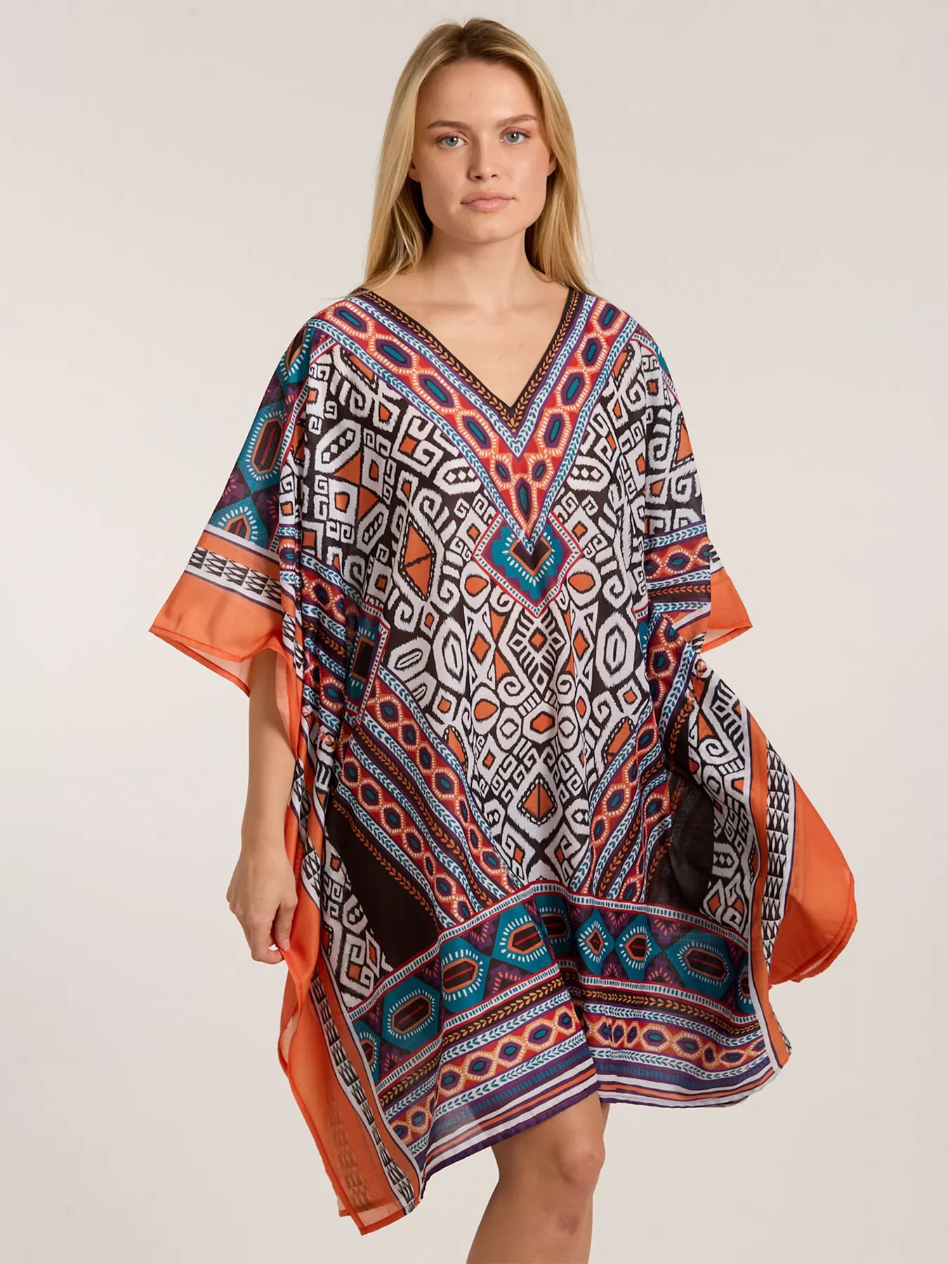 Pomarańczowy, wielobarwny Tunika plażowa Sunflair 75805 - zdjęcie 1