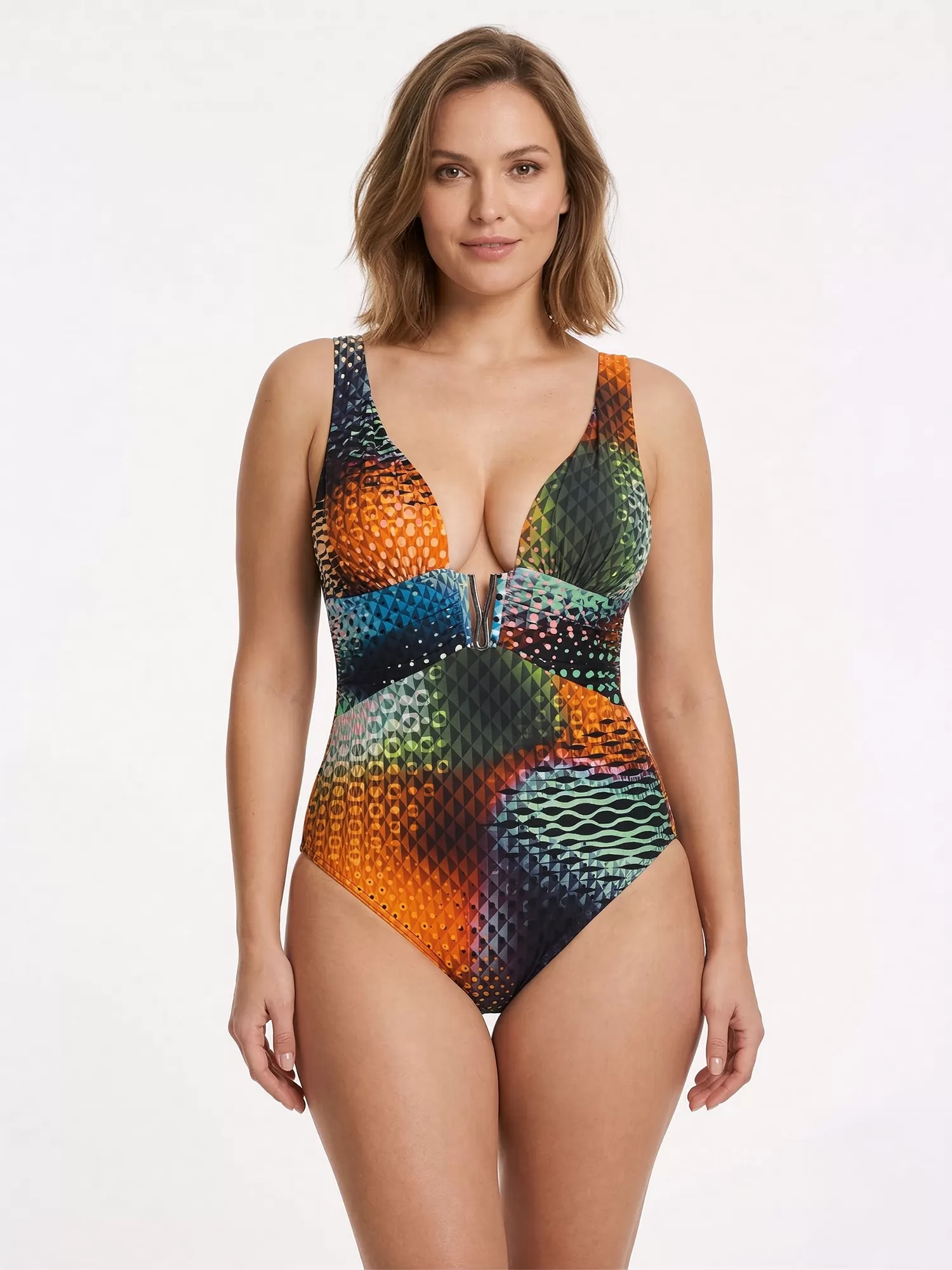 Pomarańczowy, wielobarwny, zielony Kostium kąpielowy Opera 62611 - zdjęcie 1