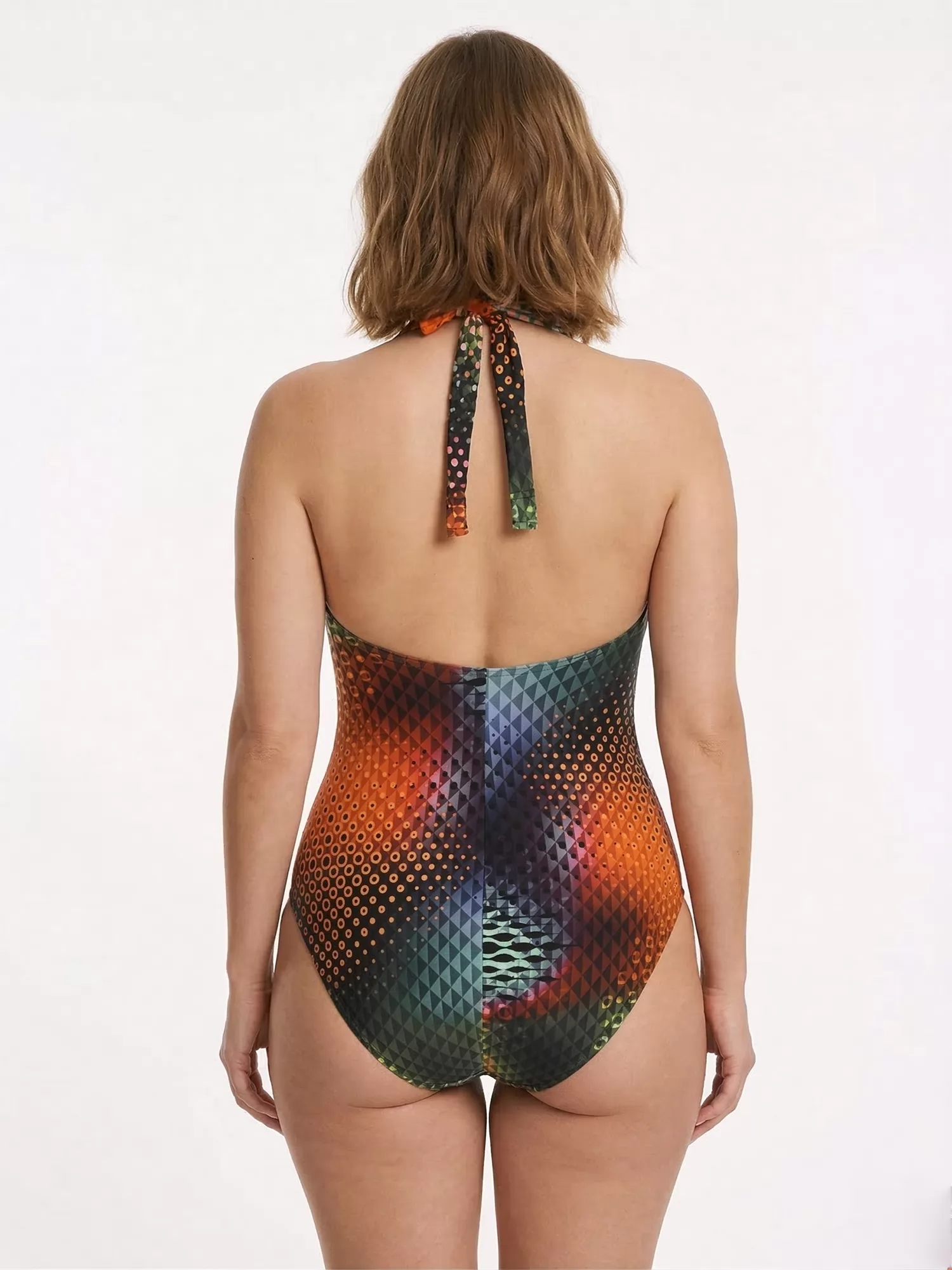 Pomarańczowy, wielobarwny, zielony Kostium kąpielowy Opera 62611 - zdjęcie 2