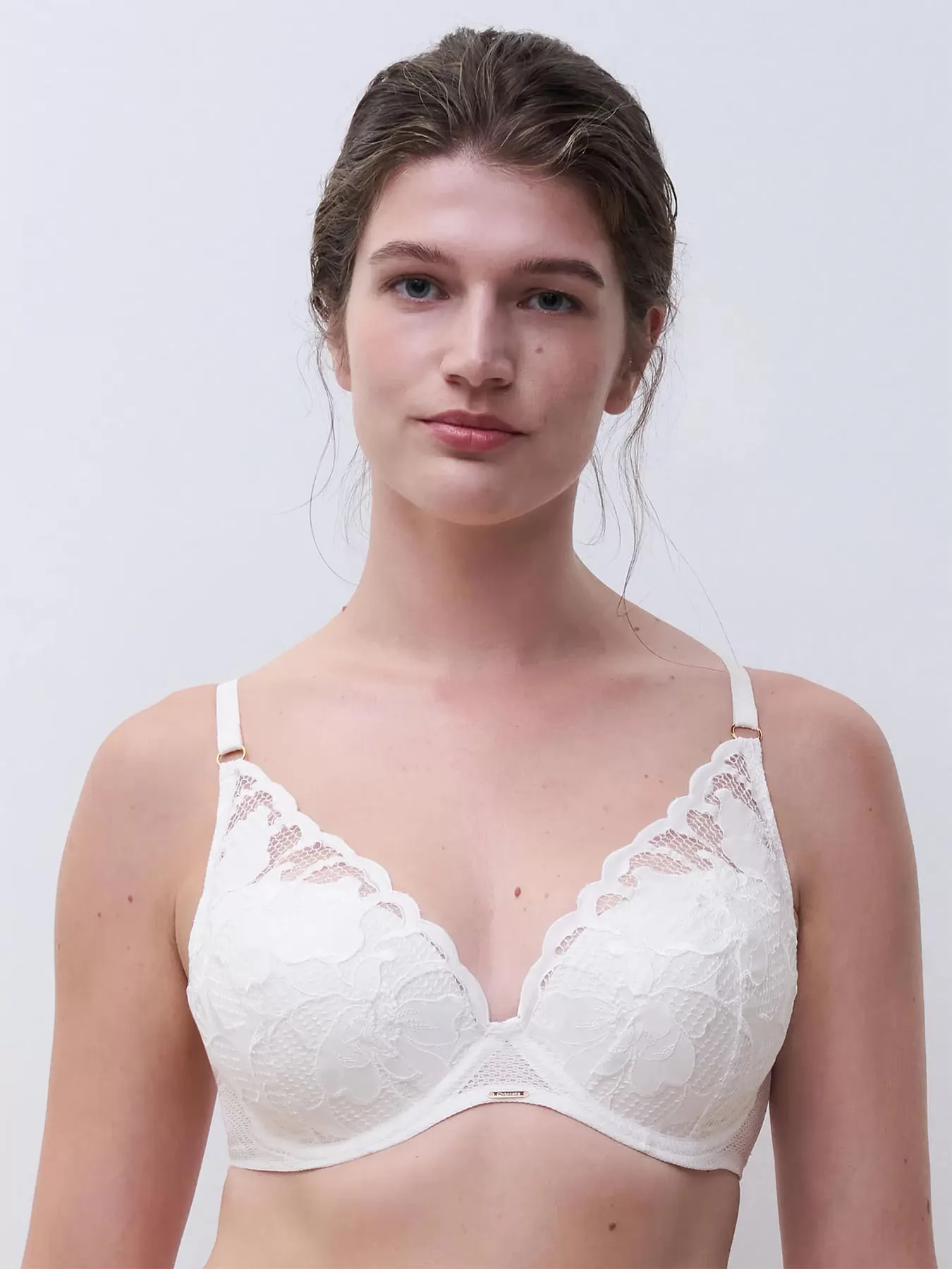 Kremowy Biustonosz usztywniany Chantelle Fleurs Signature C12Q20 - zdjęcie 1