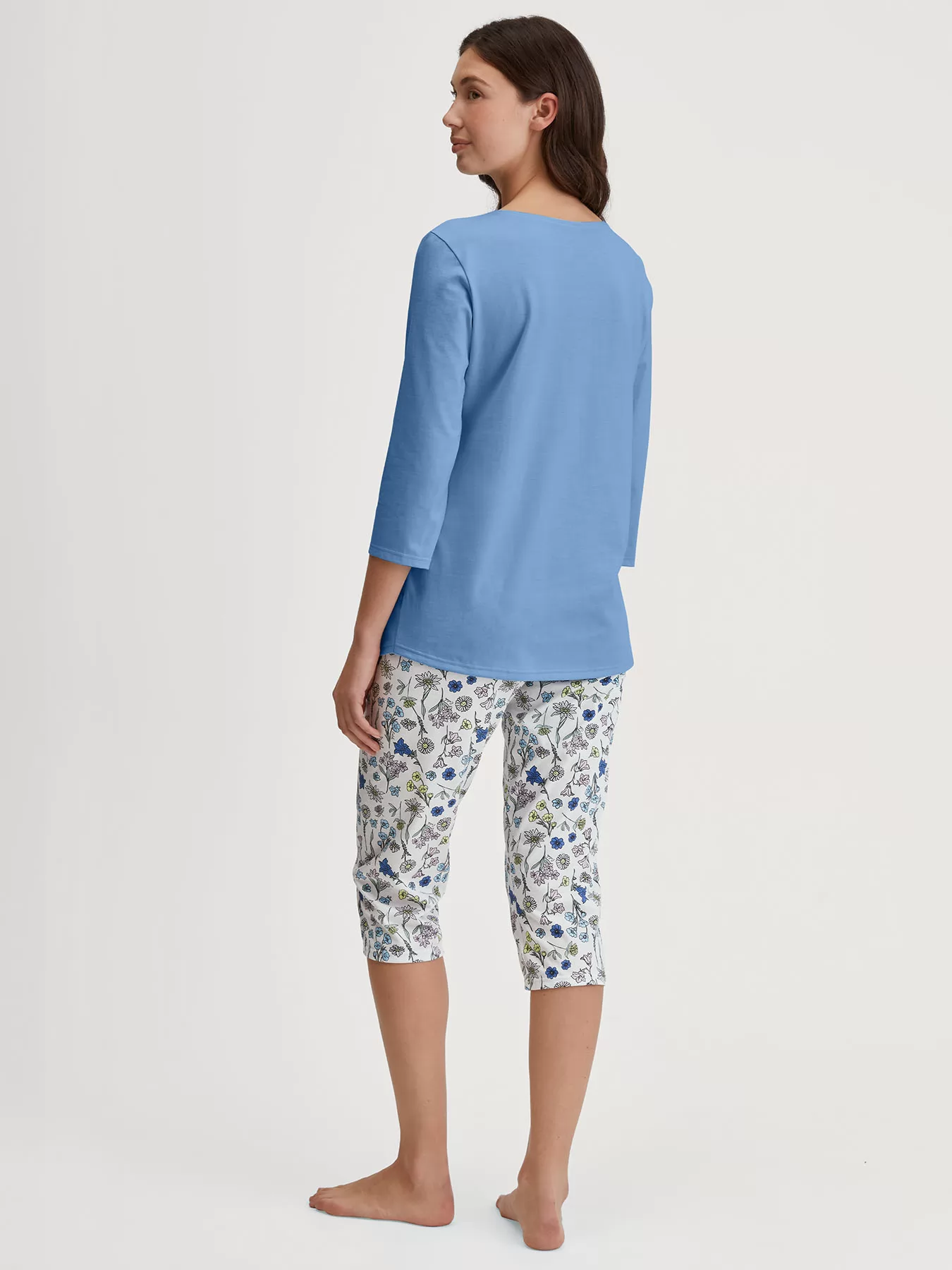 Biały, niebieski, wielobarwny Piżama damska Calida Flower Nights 46156 - zdjęcie 2