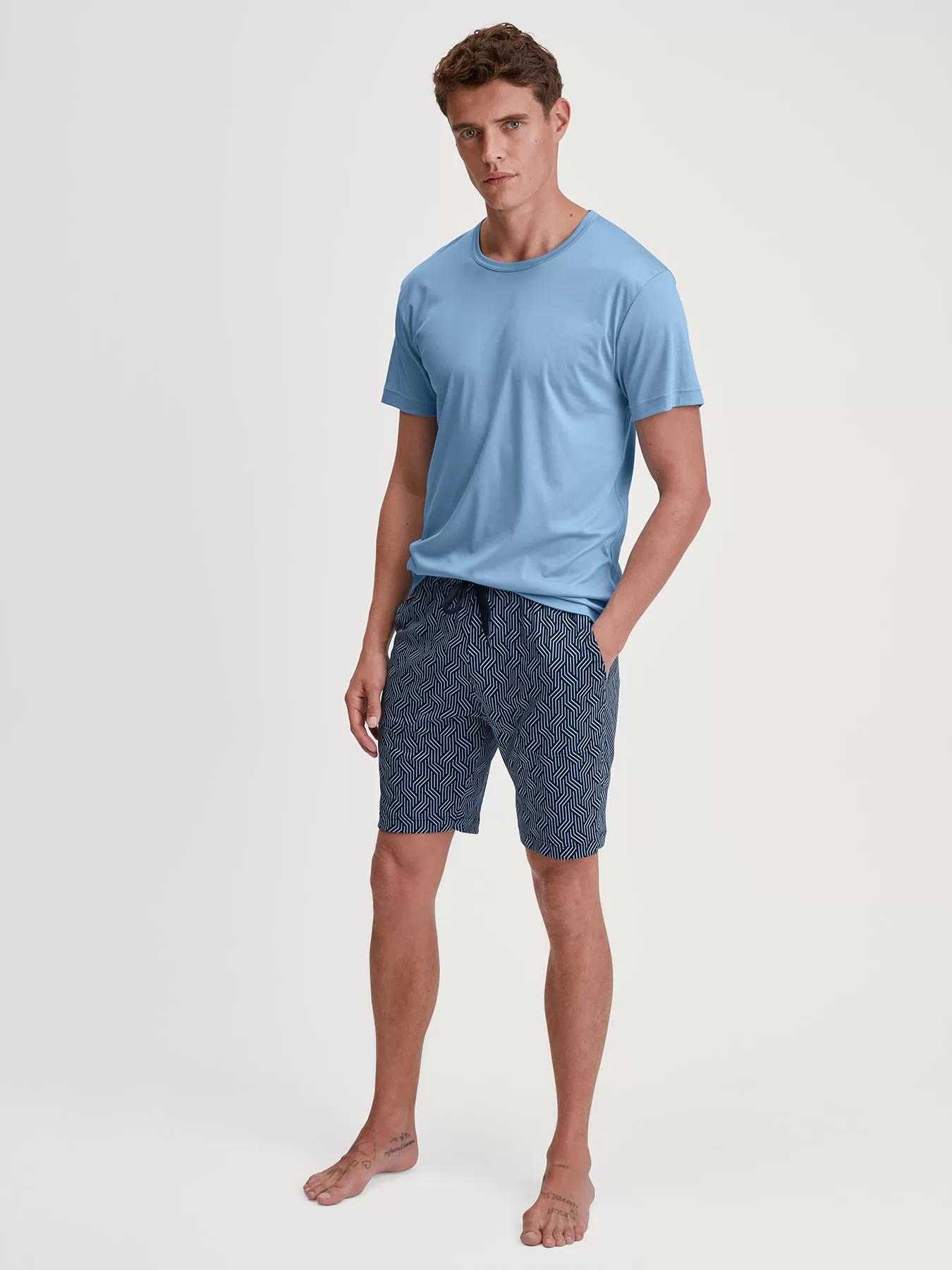 Niebieski Szorty męskie Calida RMX Sleep Free 27484 - zdjęcie 4