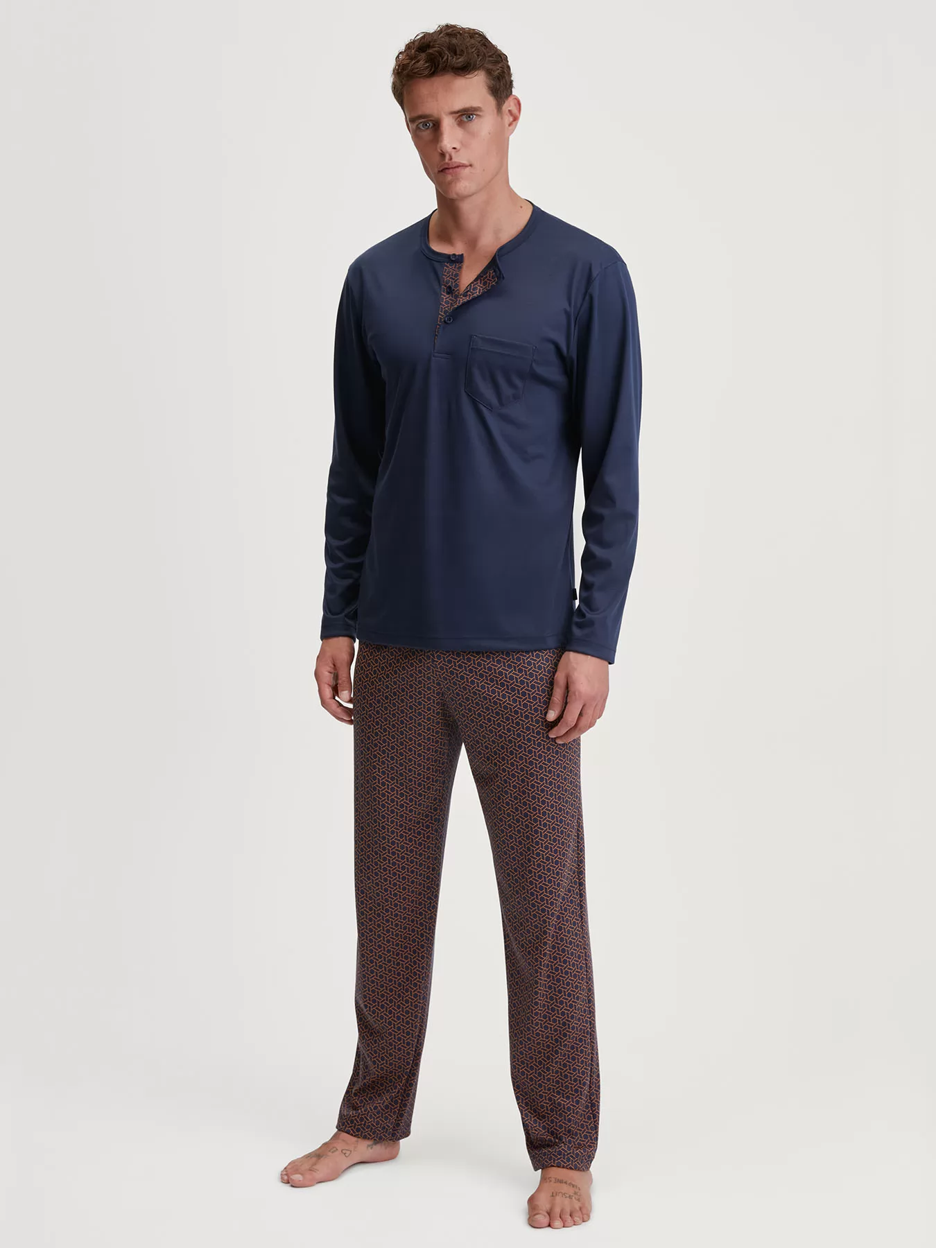 Granatowy Piżama męska Calida Relax Choice 46781 - zdjęcie 1