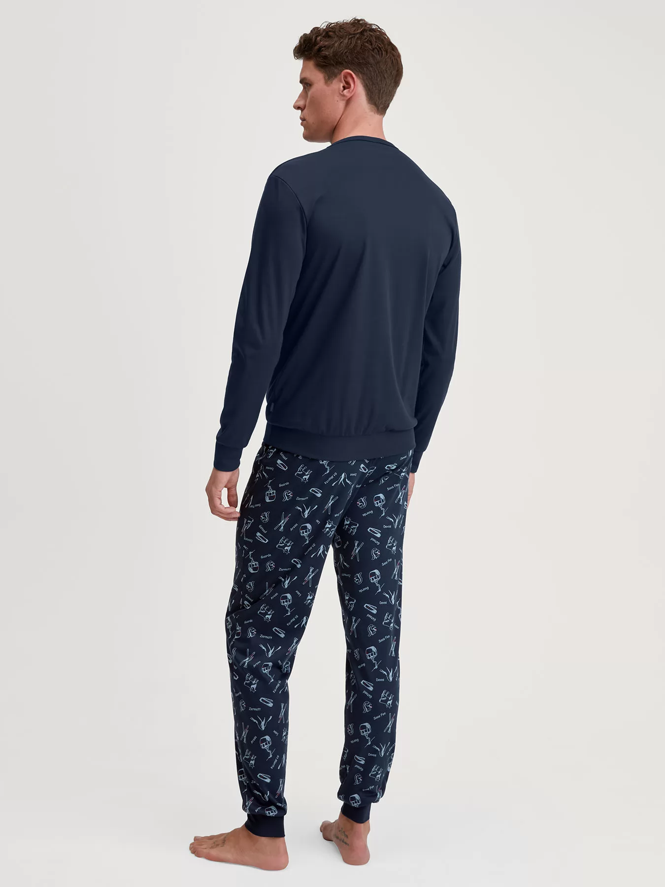 Granatowy Piżama męska Calida Swiss Resort 44381 - zdjęcie 2