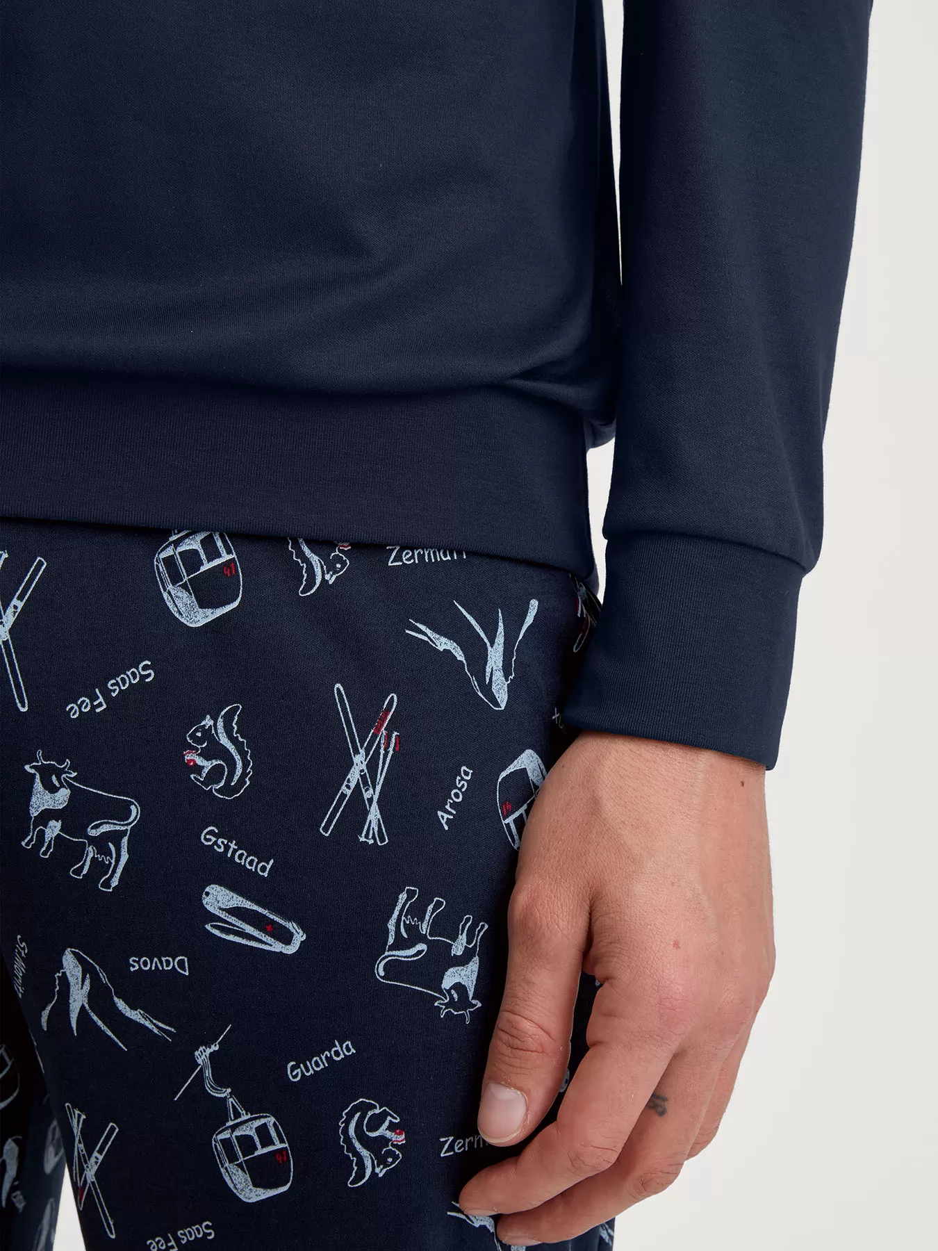 Granatowy Piżama męska Calida Swiss Resort 44381 - zdjęcie 3