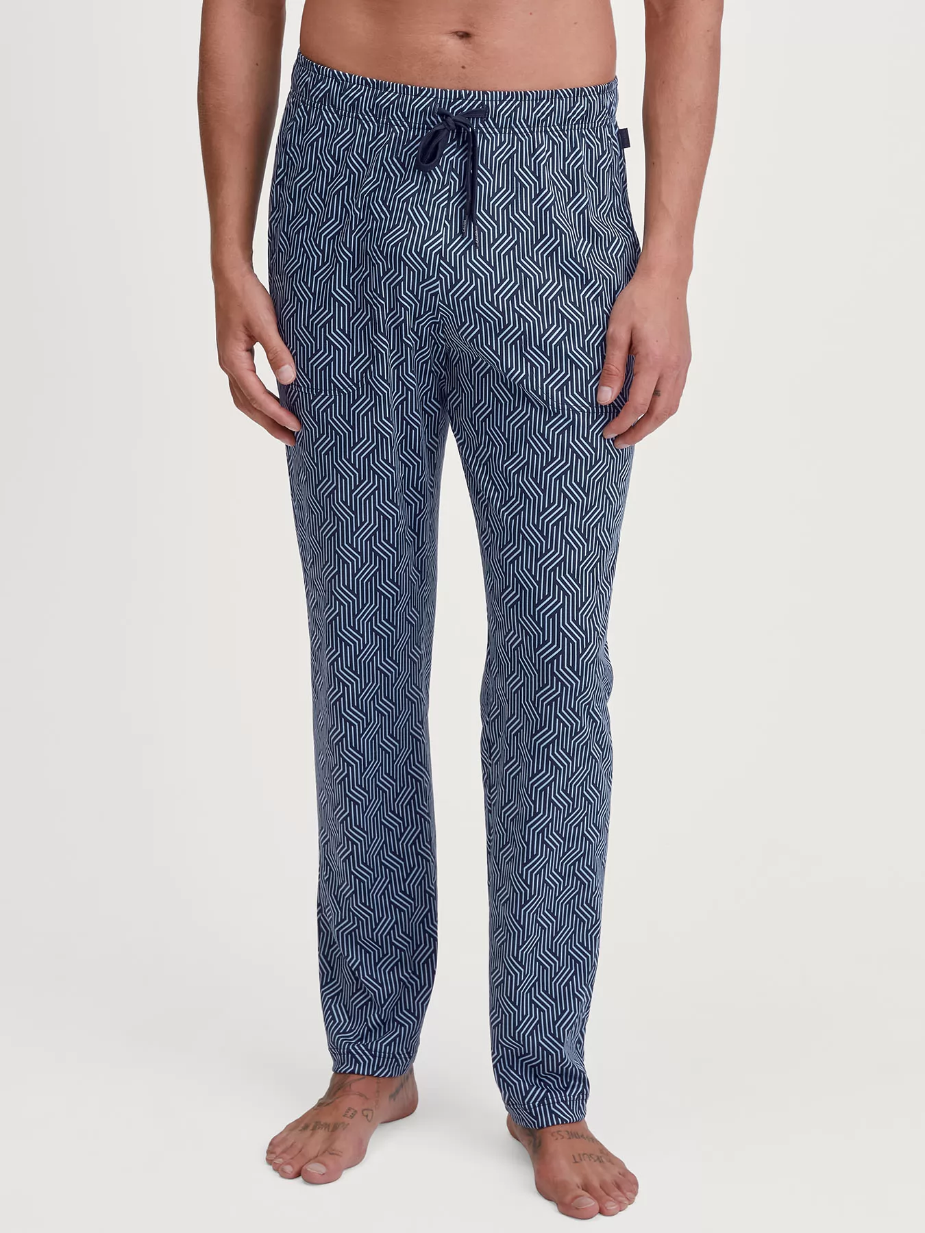 Niebieski Spodnie od piżamy Calida Remix Sleep Free 29584 - zdjęcie 1