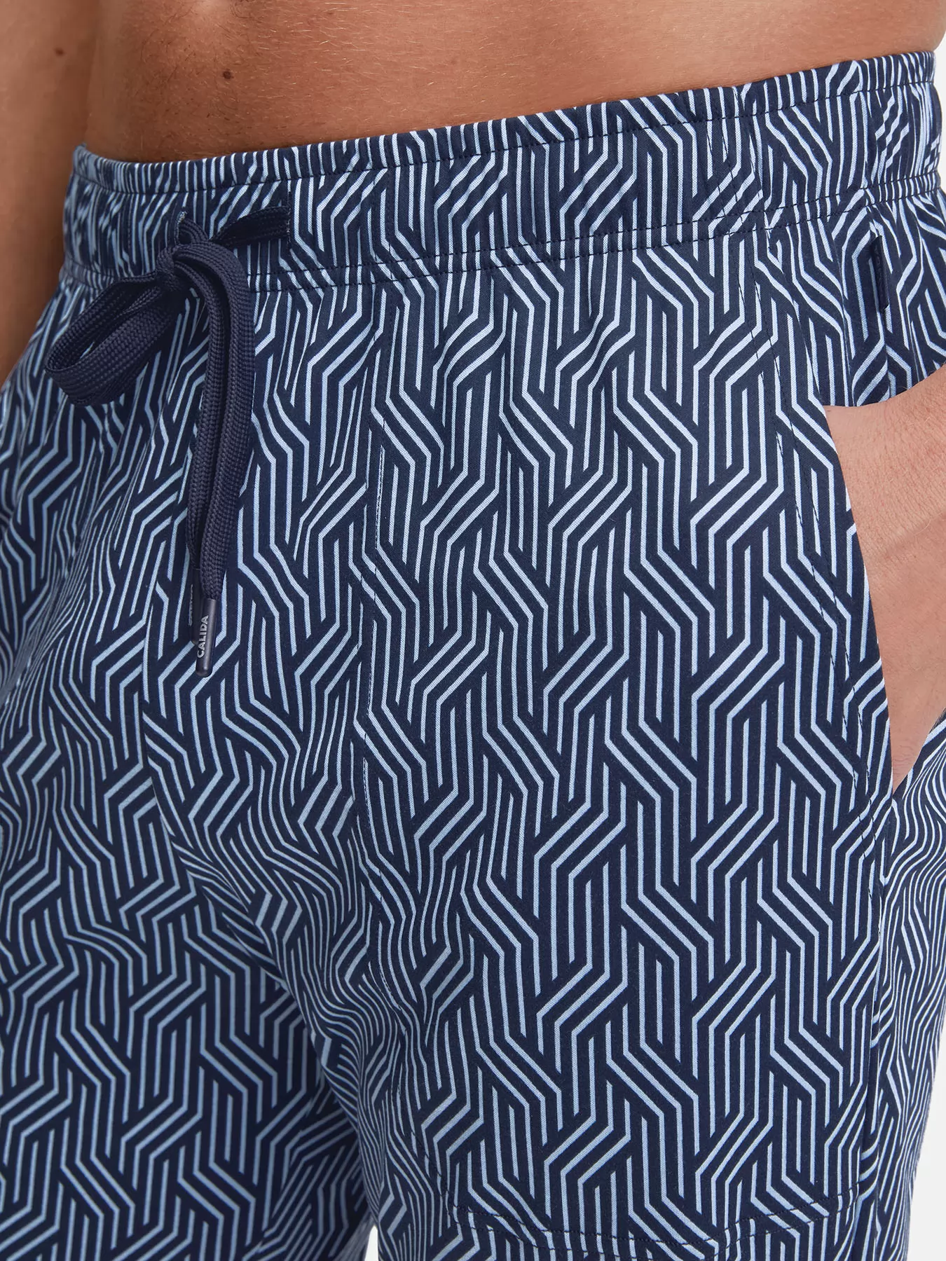 Niebieski Spodnie od piżamy Calida Remix Sleep Free 29584 - zdjęcie 3