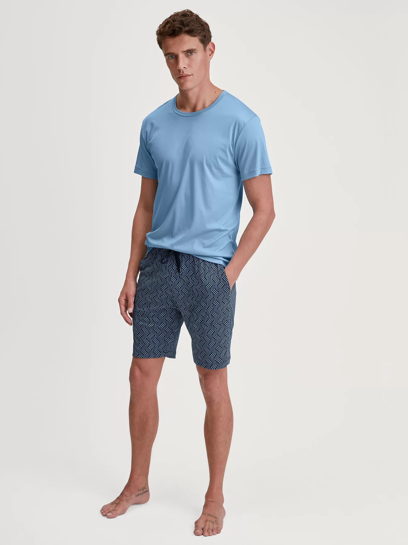 Niebieski Koszulka męska Calida RMX Sleep Free 14284 - zdjęcie 3