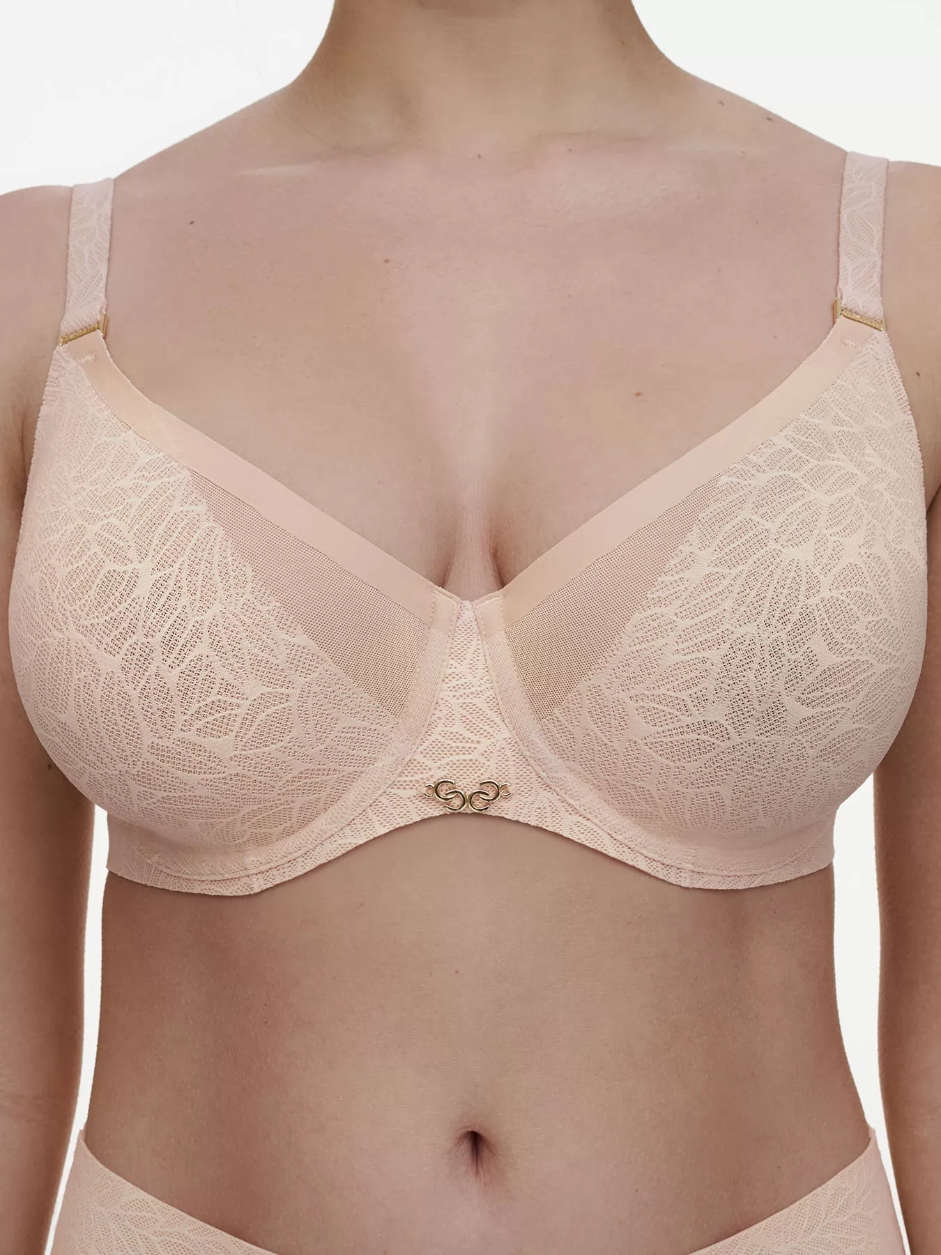 Beżowy Biustonosz Chantelle Pure Lace C18IM1 - zdjęcie 3