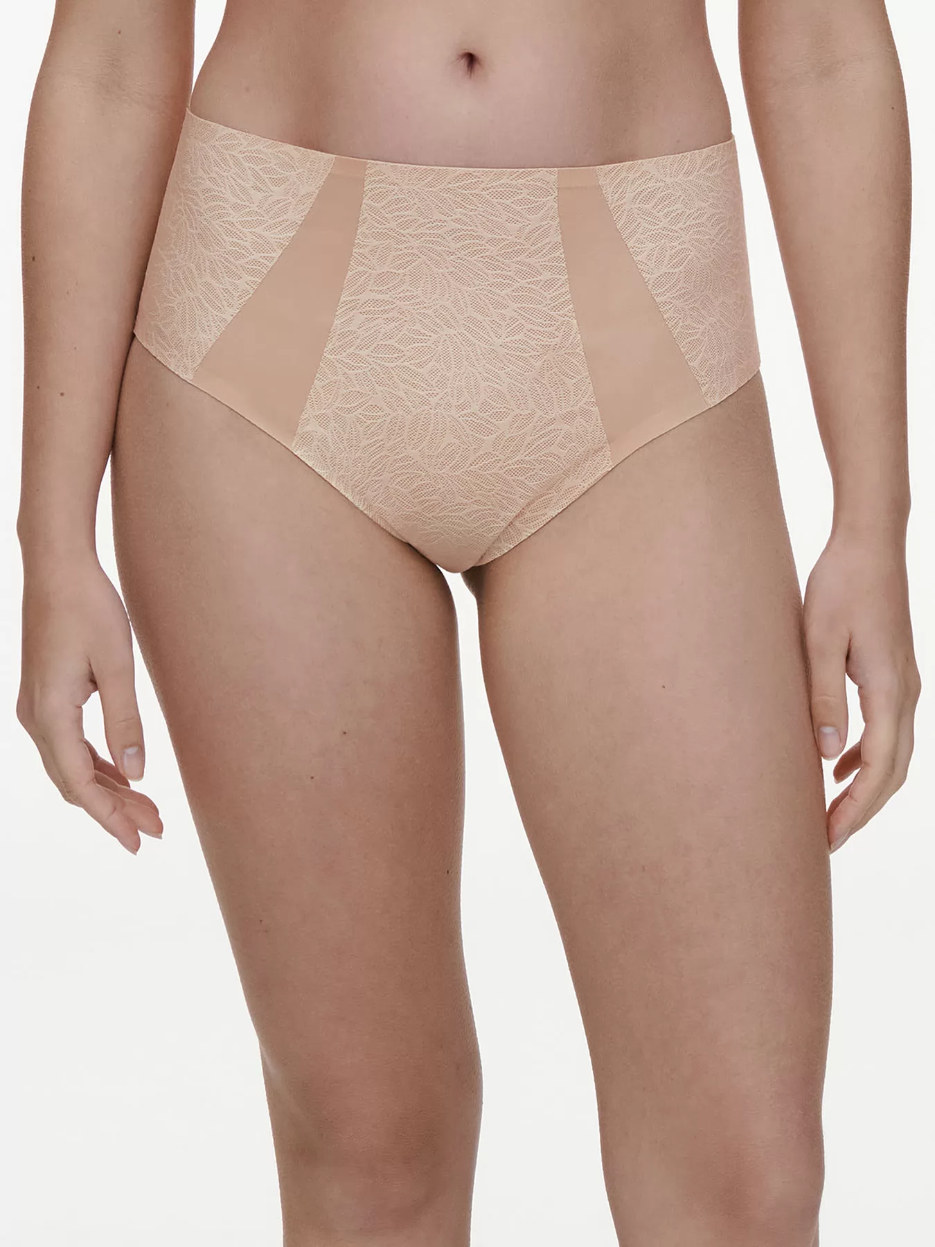Beżowy Figi wysokie Chantelle Pure Lace C18IC5 - zdjęcie 1