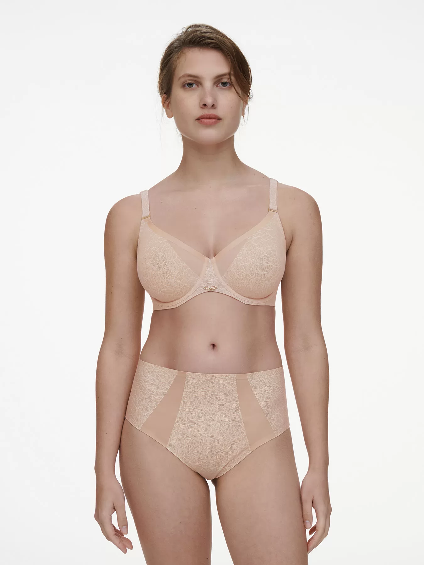 Beżowy Figi wysokie Chantelle Pure Lace C18IC5 - zdjęcie 4