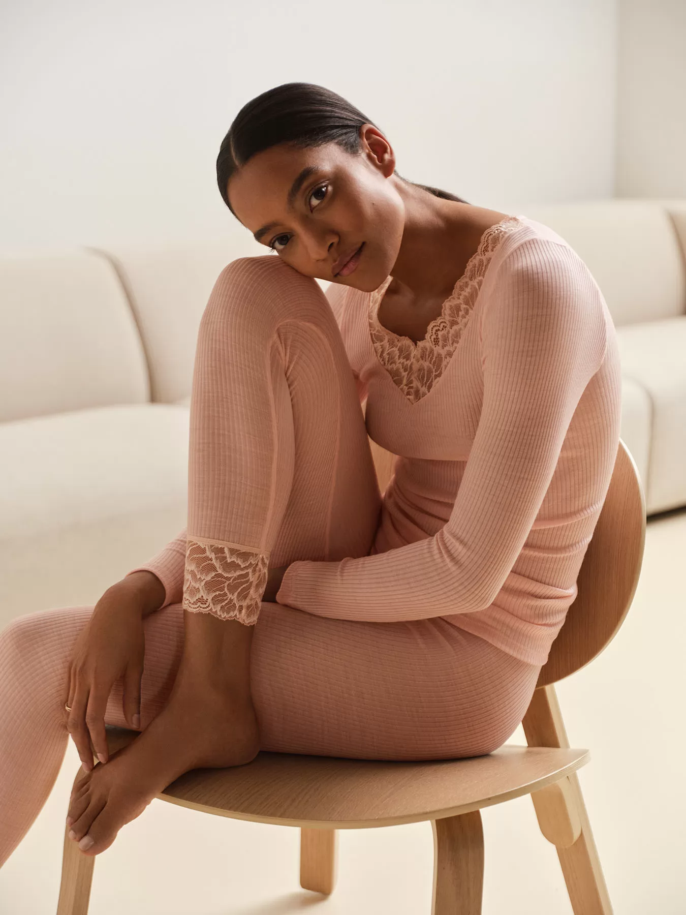 Pudrowy róż, różowy Jedwabna koszulka damska Calida Silky Wool Joy 15695 - zdjęcie 6