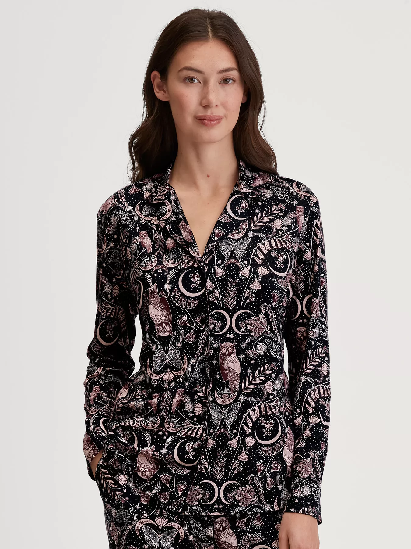 Czarny, wielobarwny Jedwabna góra od piżamy Calida Favourites Seduction 15933 - zdjęcie 1