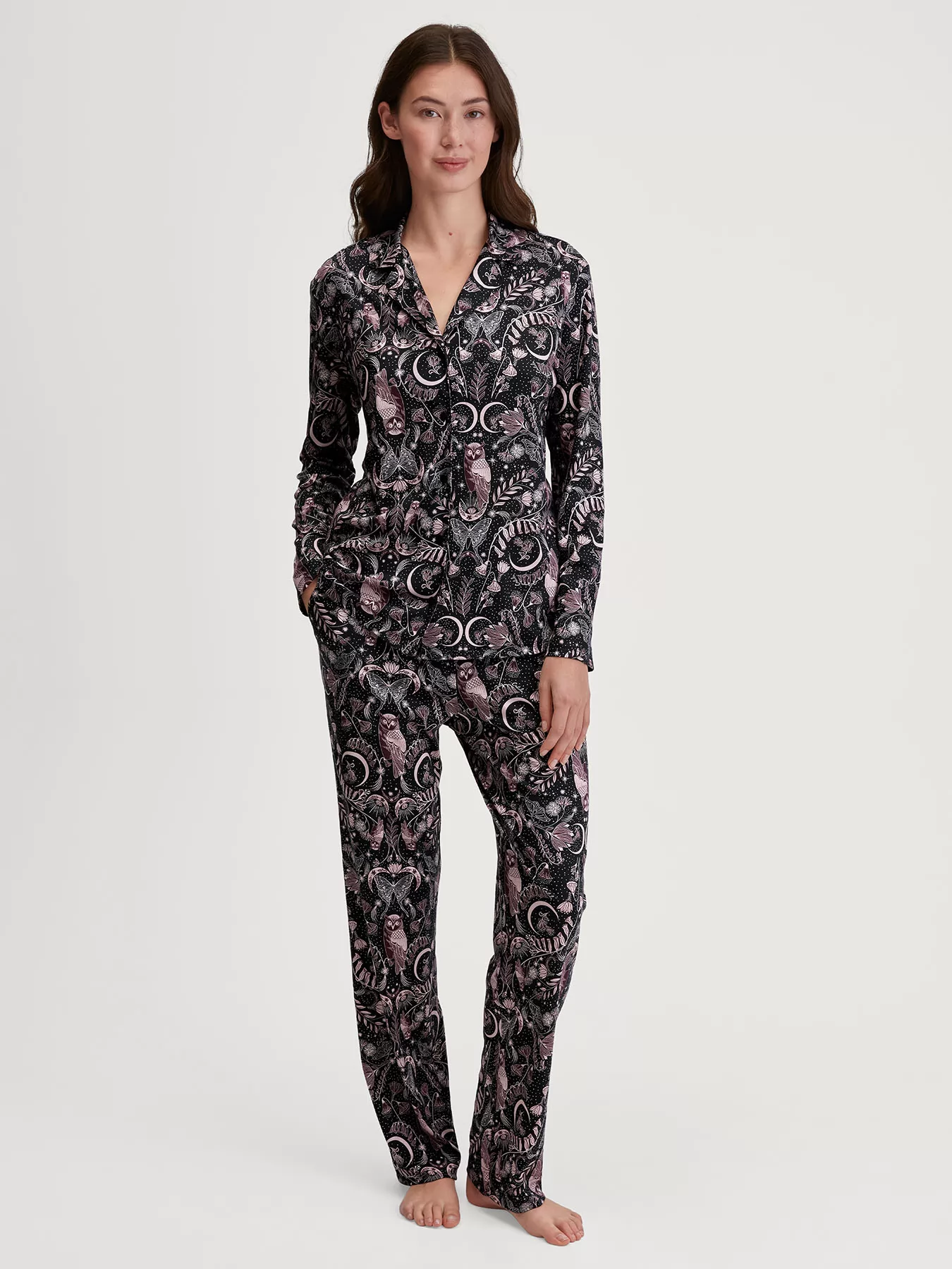 Czarny, wielobarwny Jedwabna góra od piżamy Calida Favourites Seduction 15933 - zdjęcie 5