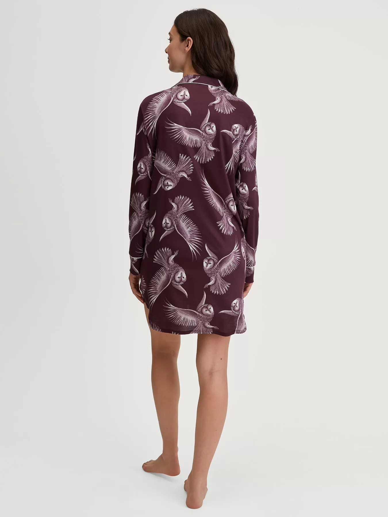 Brązowy, fioletowy Jedwabna koszula nocna Calida Moonlight Dreams 32855 - zdjęcie 2