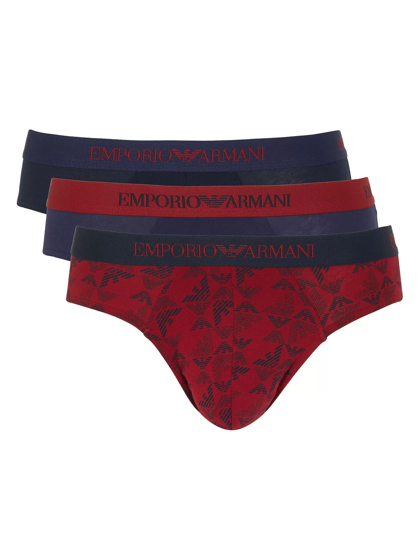 Czerwony, granatowy Slipy męskie 3PACK Emporio Armani M000256AF10800 - zdjęcie 1