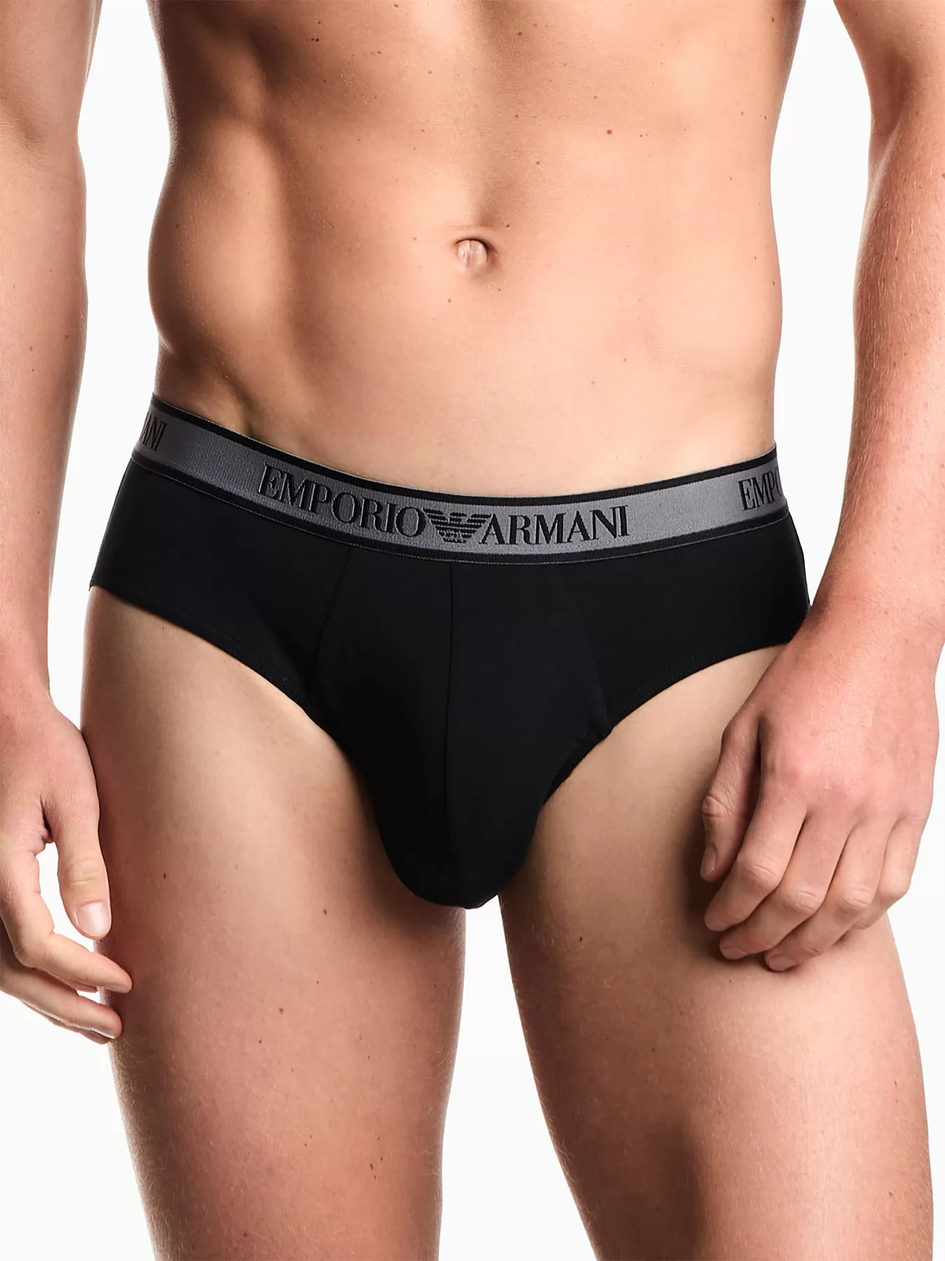 Czarny, szary Slipy męskie 3PACK Emporio Armani M000258AF10779 - zdjęcie 1
