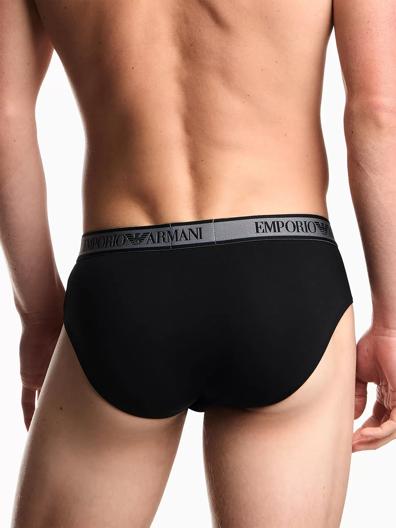 Czarny, szary Slipy męskie 3PACK Emporio Armani M000258AF10779 - zdjęcie 3