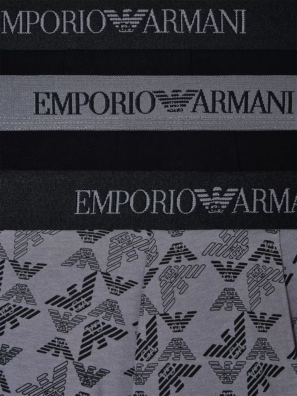 Czarny, szary Bokserki męskie 3PACK Emporio Armani M000260AF10800 - zdjęcie 4