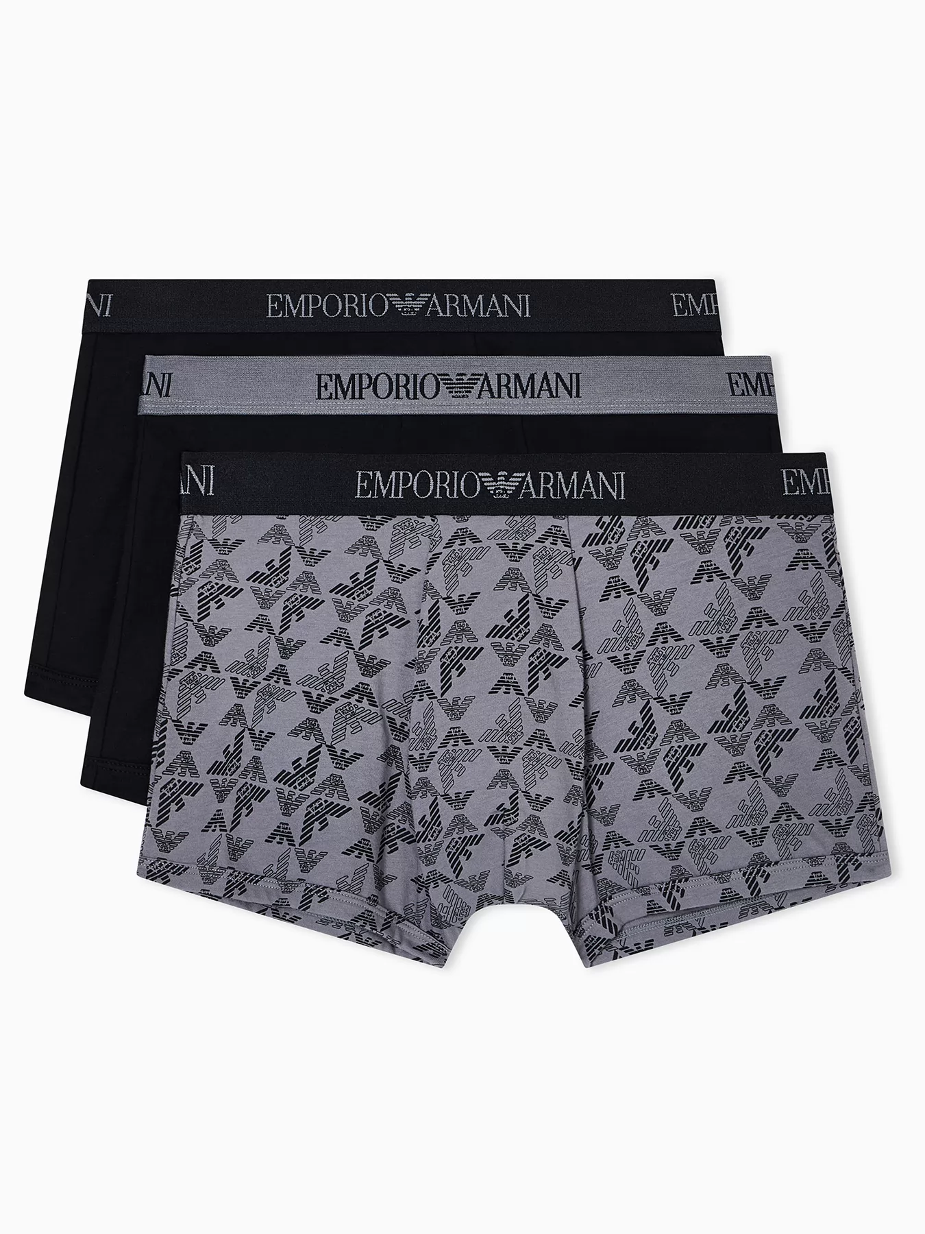 Czarny, szary Bokserki męskie 3PACK Emporio Armani M000260AF10800 - zdjęcie 1