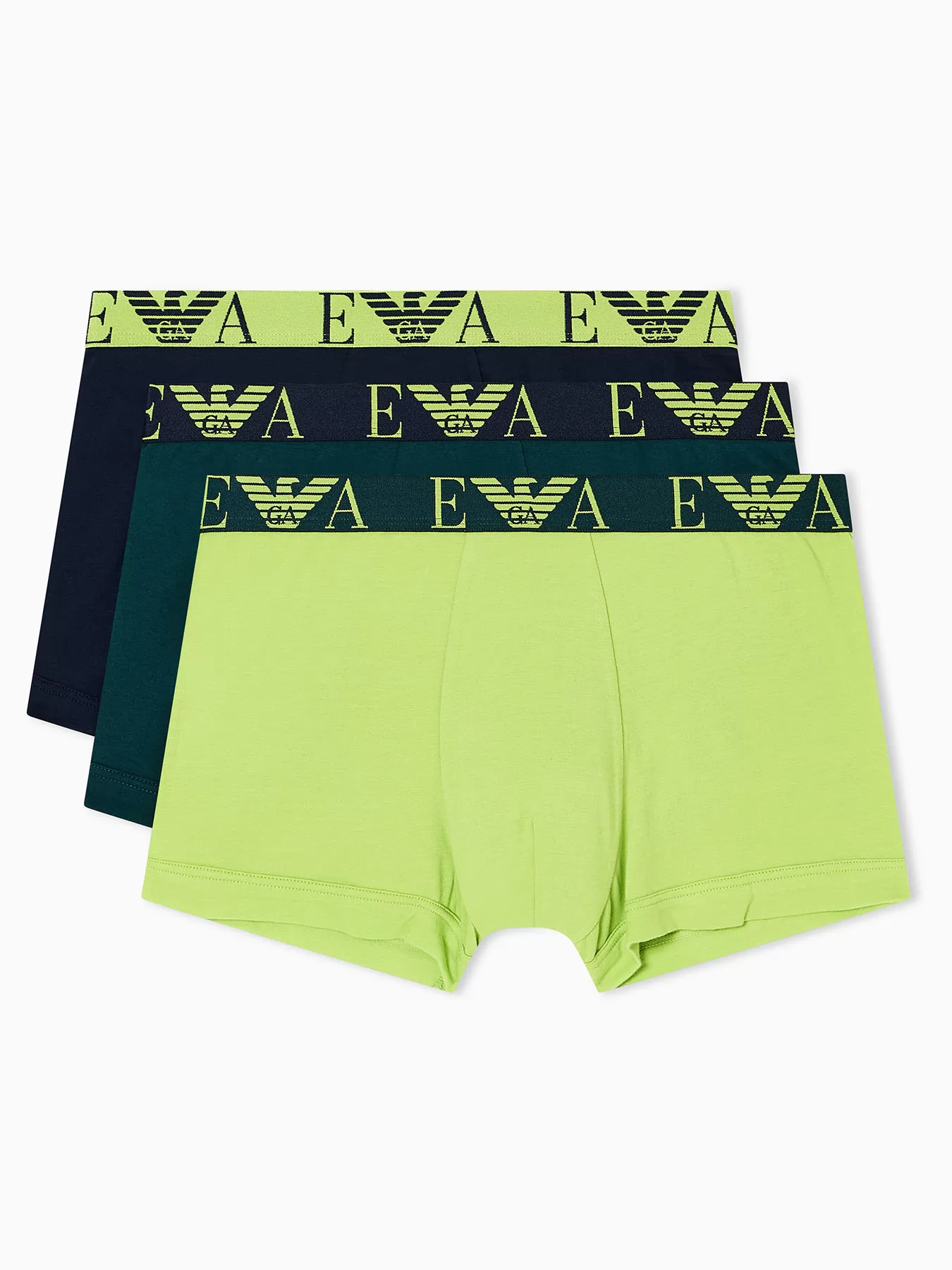 Czarny, zielony Bokserki męskie 3PACK Emporio Armani M000259AF10778 - zdjęcie 2