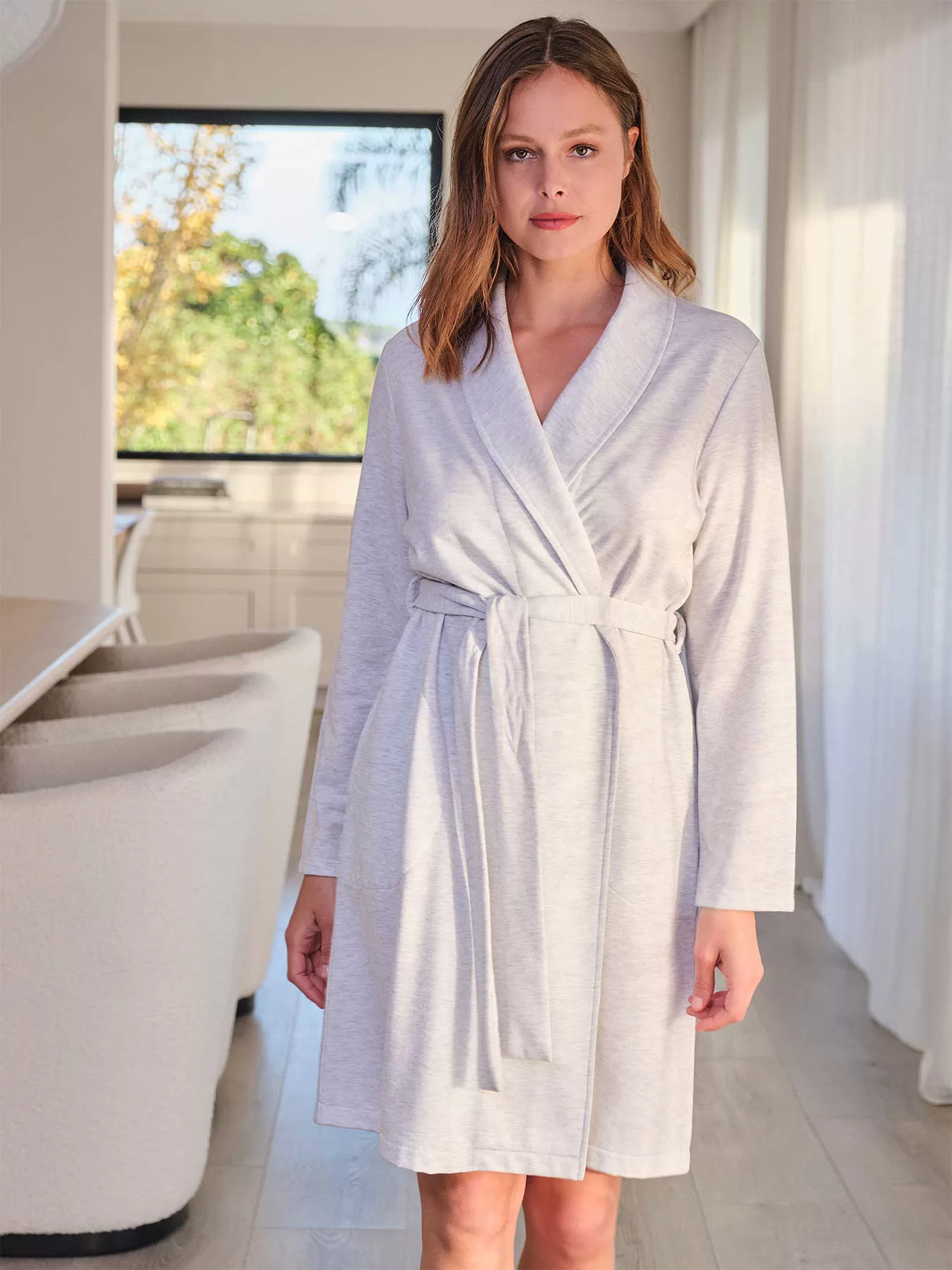 Szary Szlafrok damski Massana 756254 - zdjęcie 4