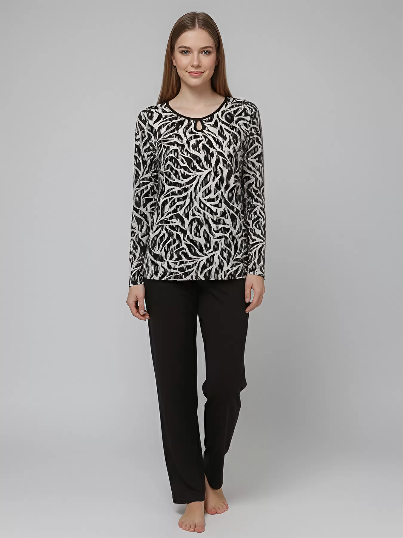 Beżowy, czarny Piżama damska Massana 751283 - zdjęcie 1