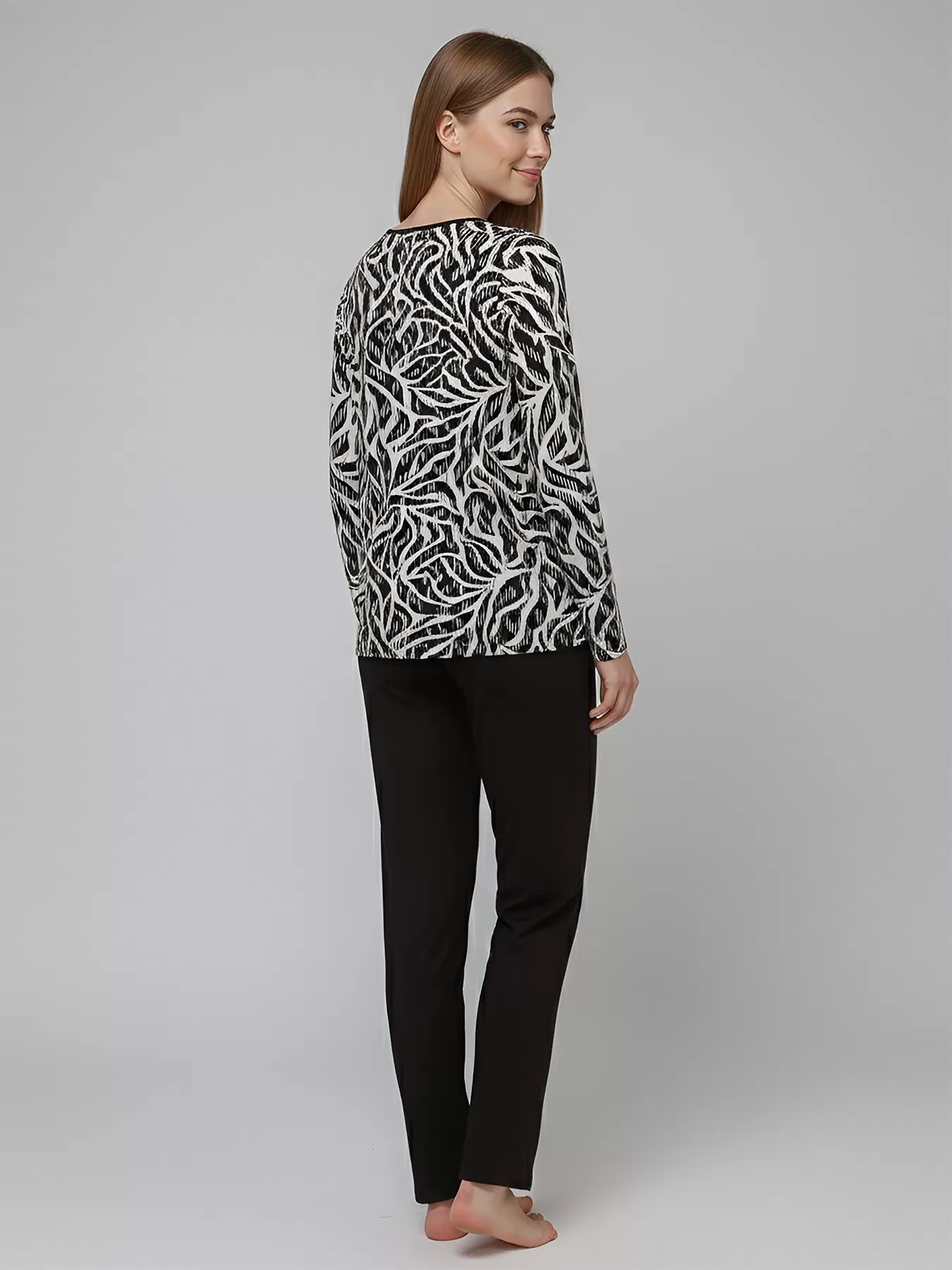 Beżowy, czarny Piżama damska Massana 751283 - zdjęcie 2