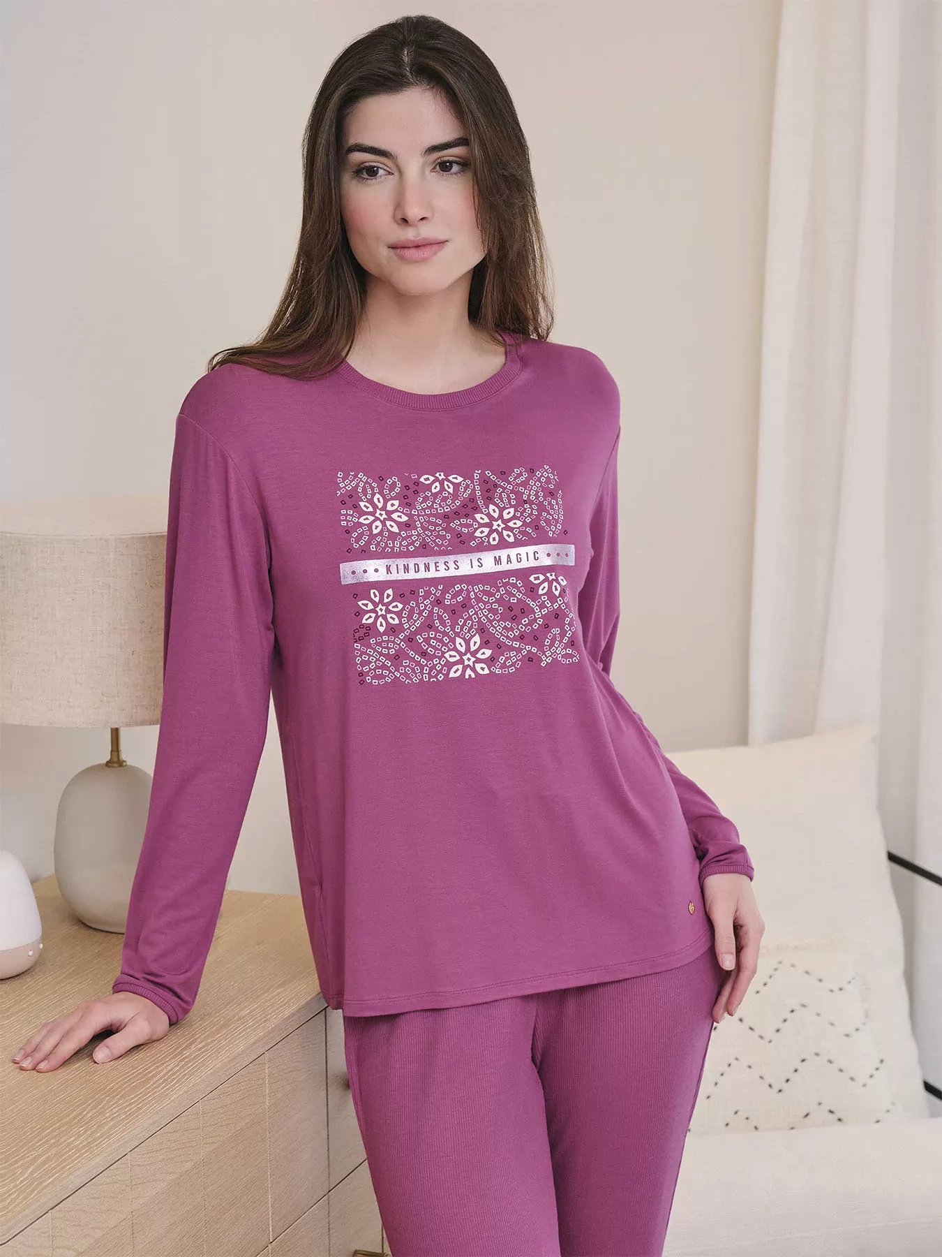 Różowy Piżama damska Massana 751260 - zdjęcie 4