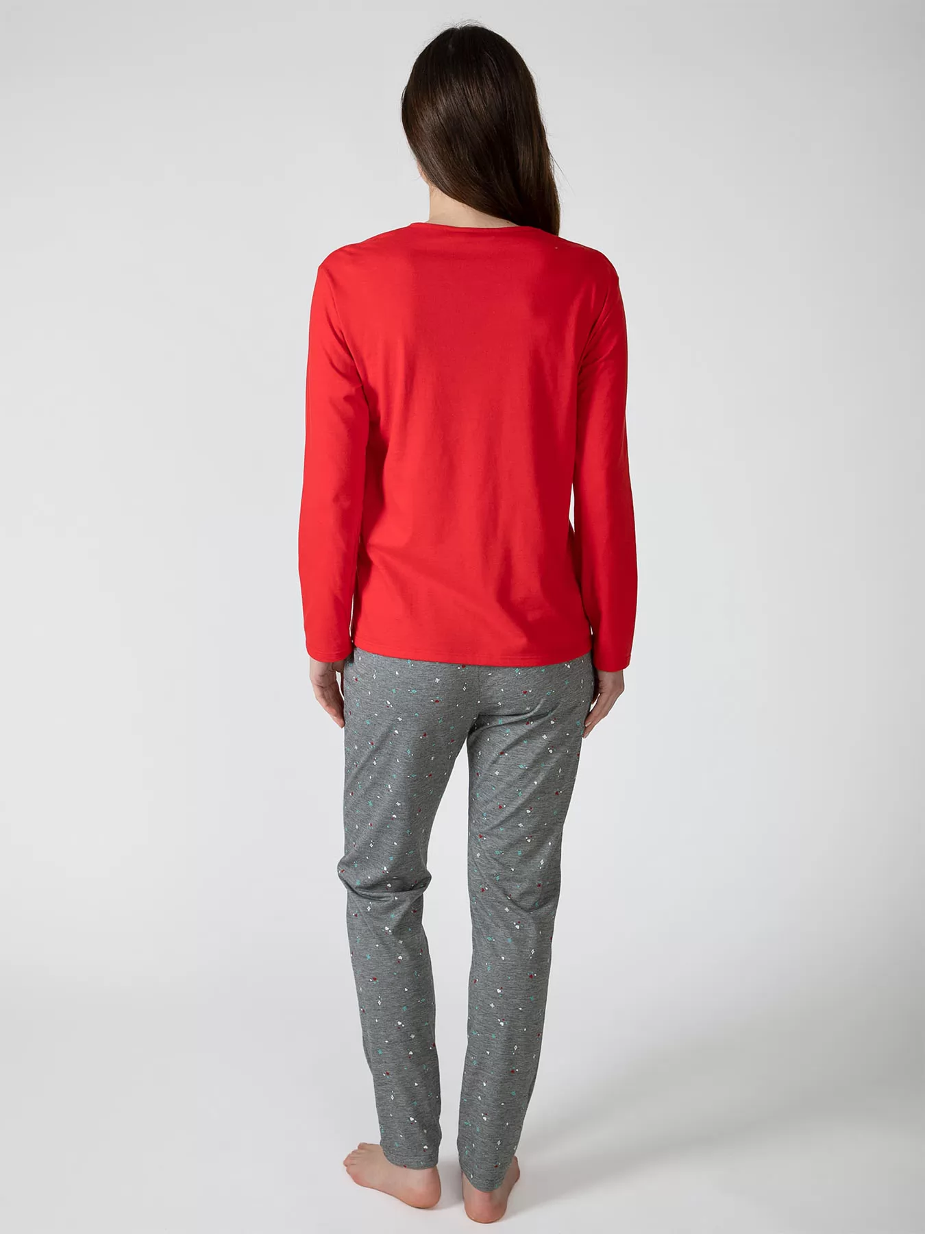 Czerwony, szary Piżama damska Massana 751209 - zdjęcie 2