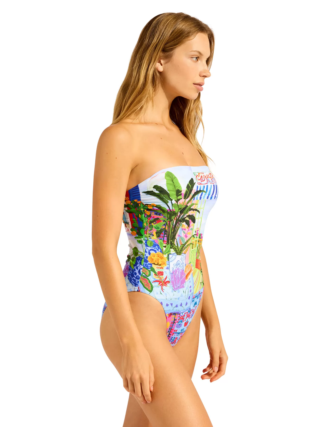 Niebieski, wielobarwny, zielony Kostium kąpielowy Seafolly La Boca 11117DD286 - zdjęcie 3