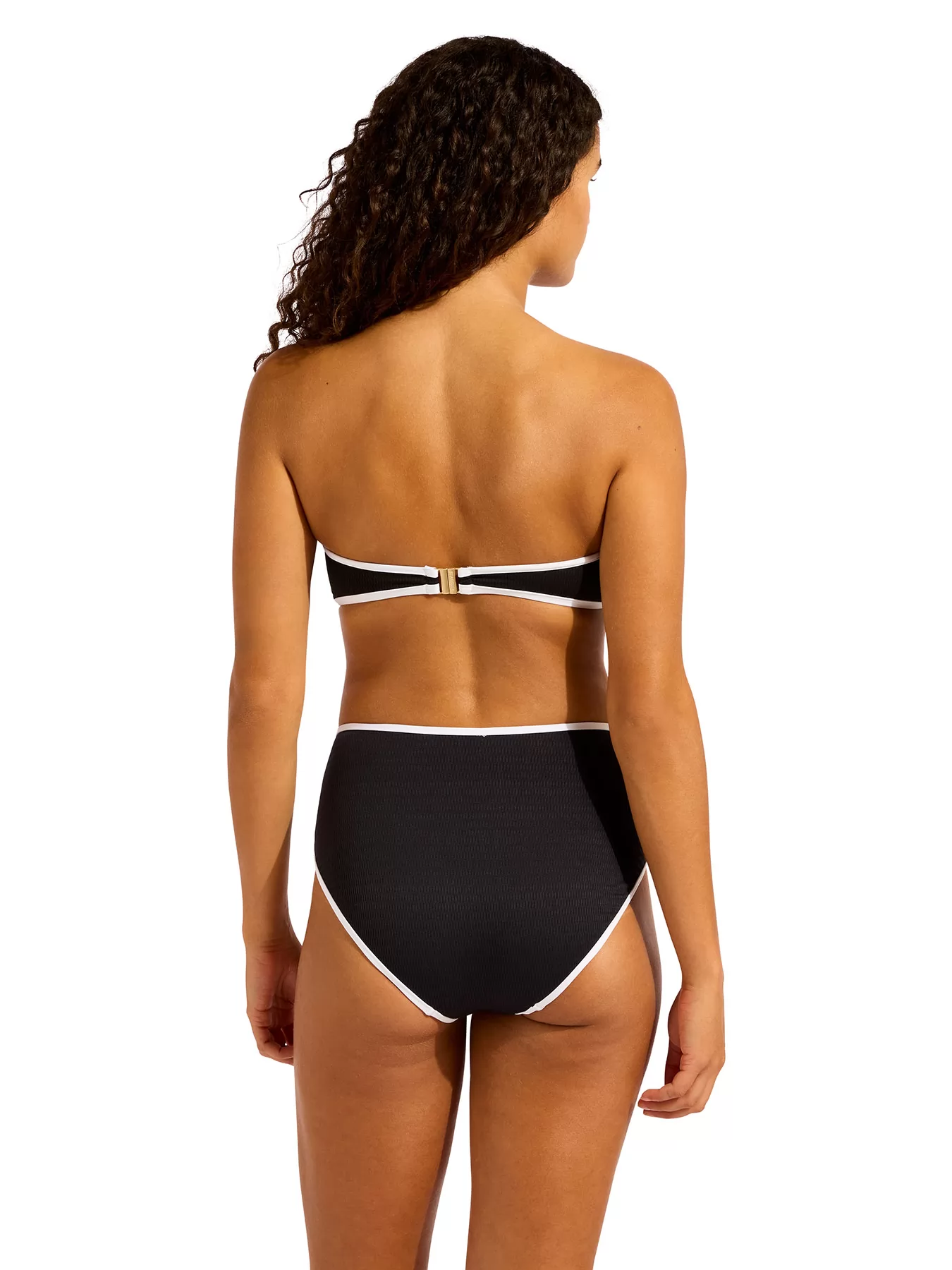 Biały, czarny Góra od bikini bandeau Seafolly Beach Bound 31283-072 - zdjęcie 6