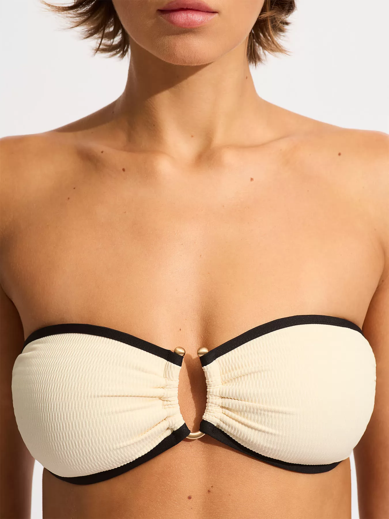 Czarny, kremowy Góra od bikini bandeau Seafolly Beach Bound 31283-072 - zdjęcie 5