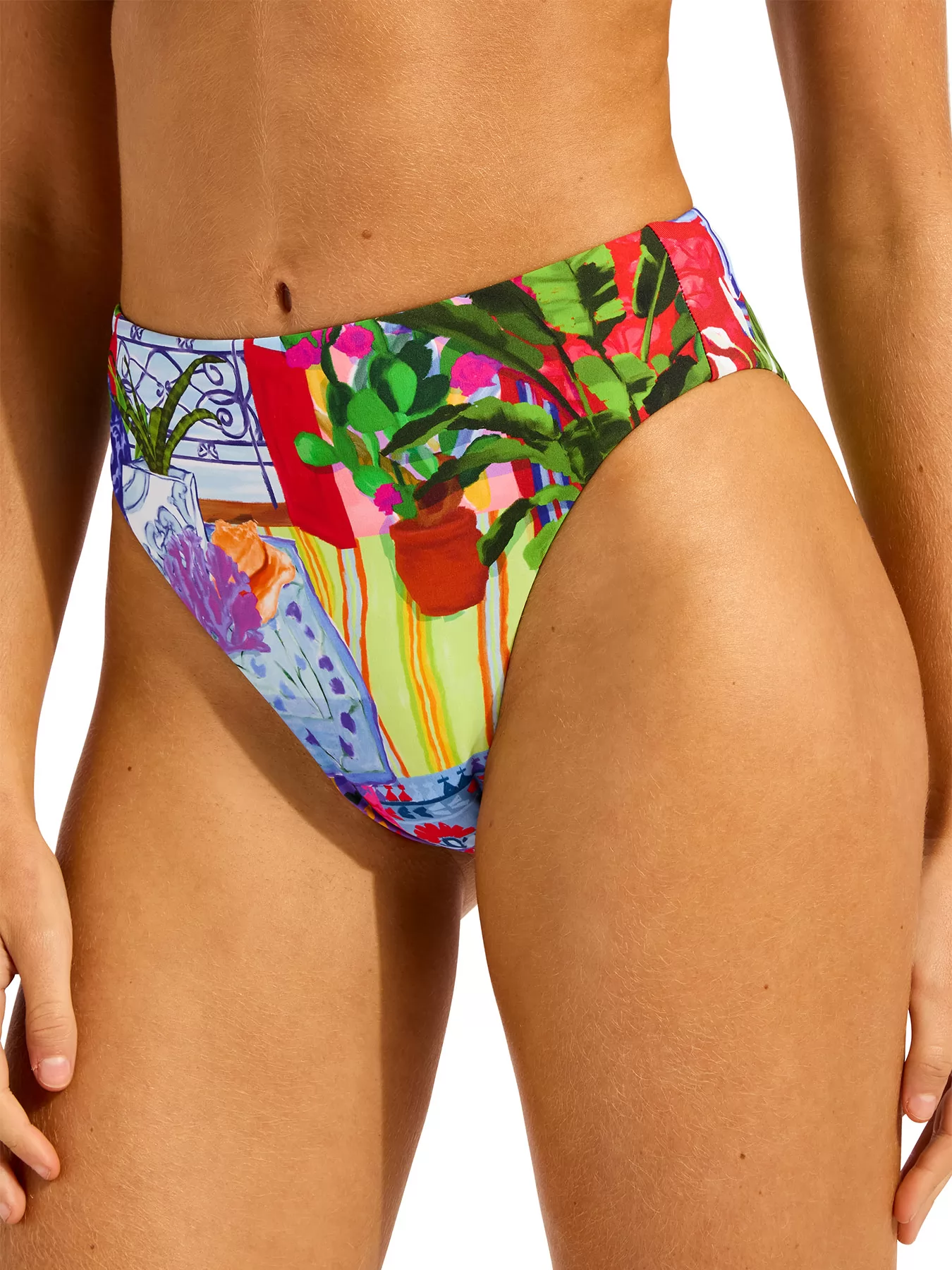 Niebieski, wielobarwny, zielony Dół od bikini bandeau Seafolly La Boca 40609-286 - zdjęcie 7