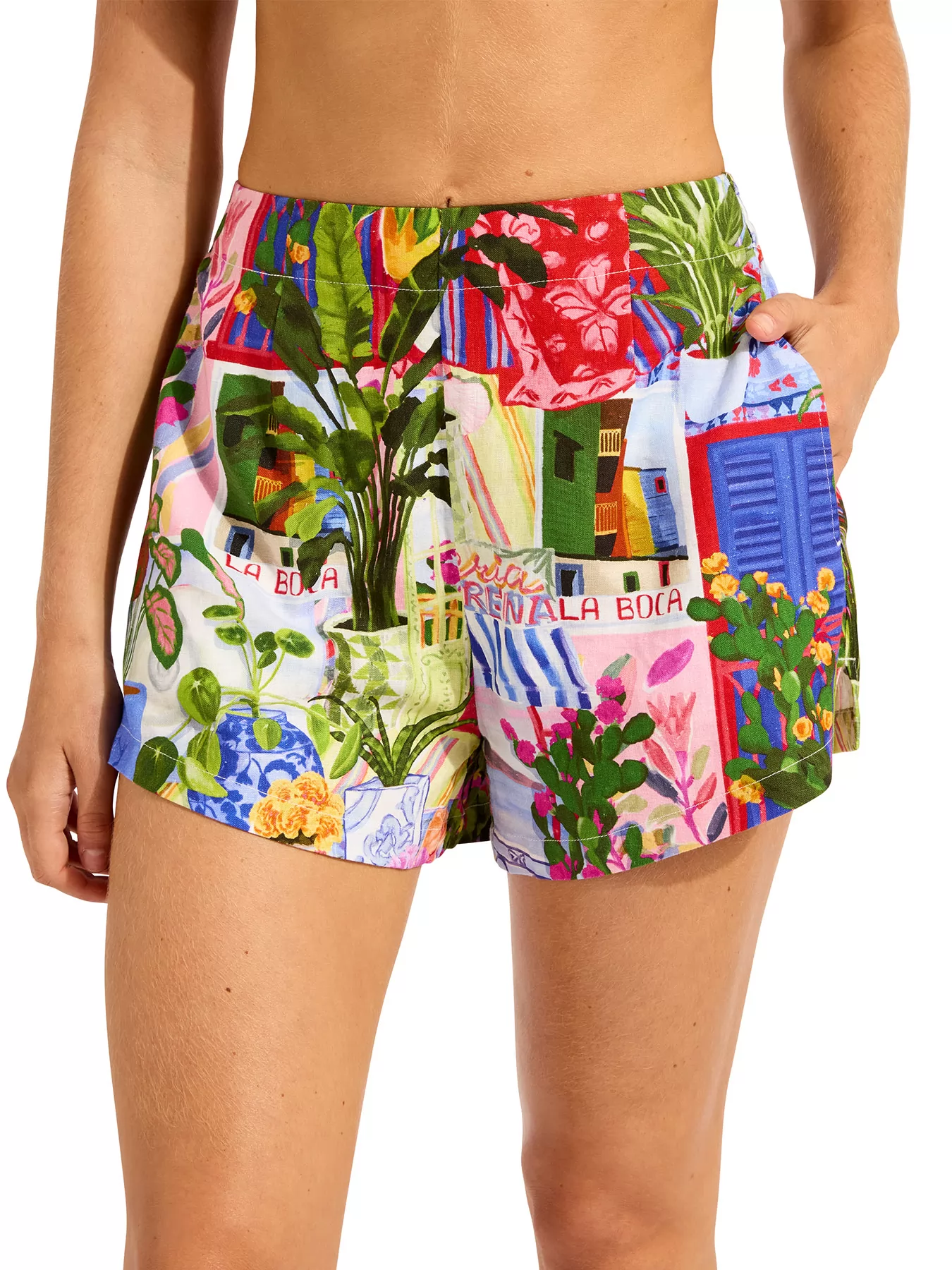 Niebieski, wielobarwny, zielony Szorty plażowe Seafolly La Boca 55600-SH - zdjęcie 1