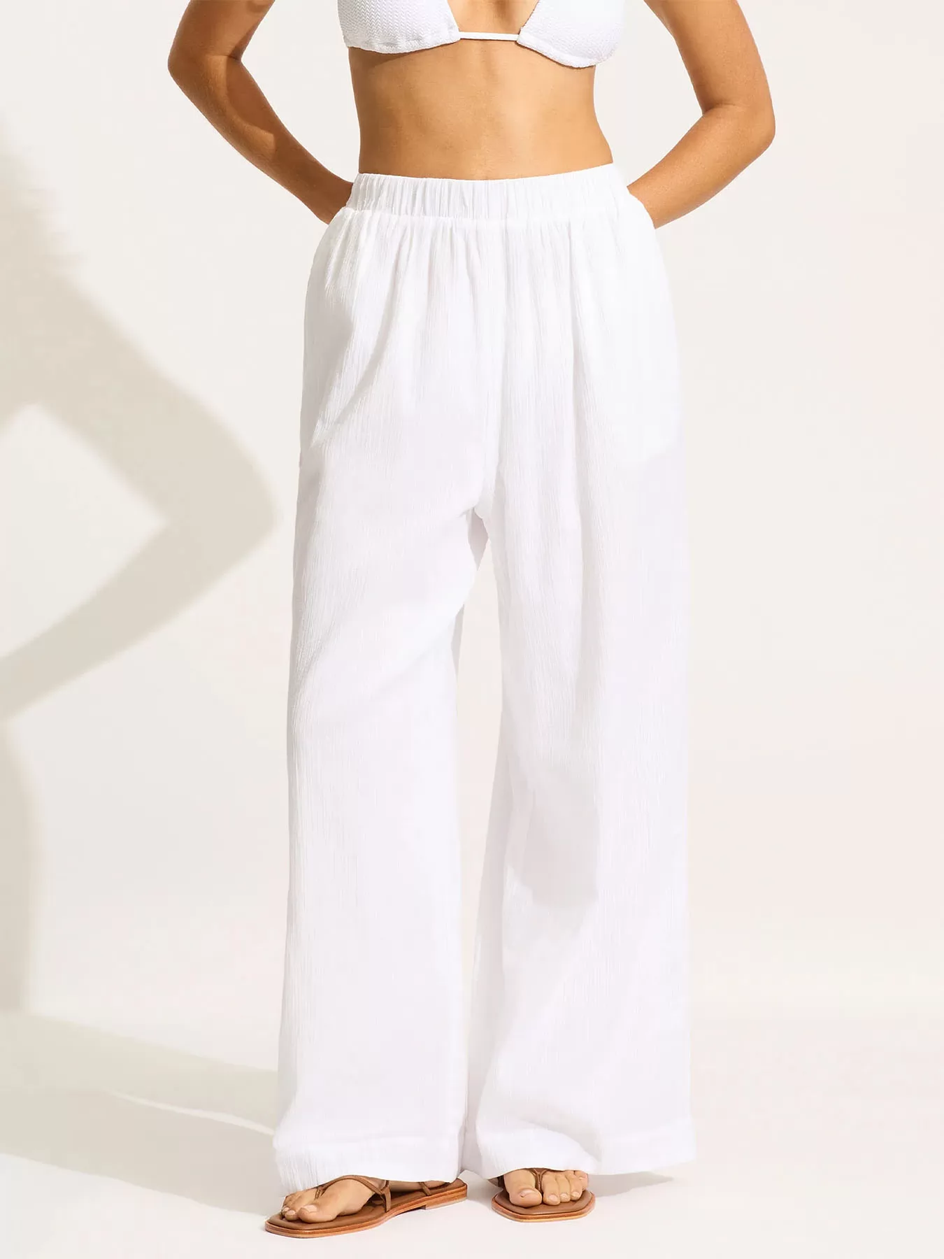 Biały Spodnie plażowe Seafolly Beach Edit 55430-PA - zdjęcie 1