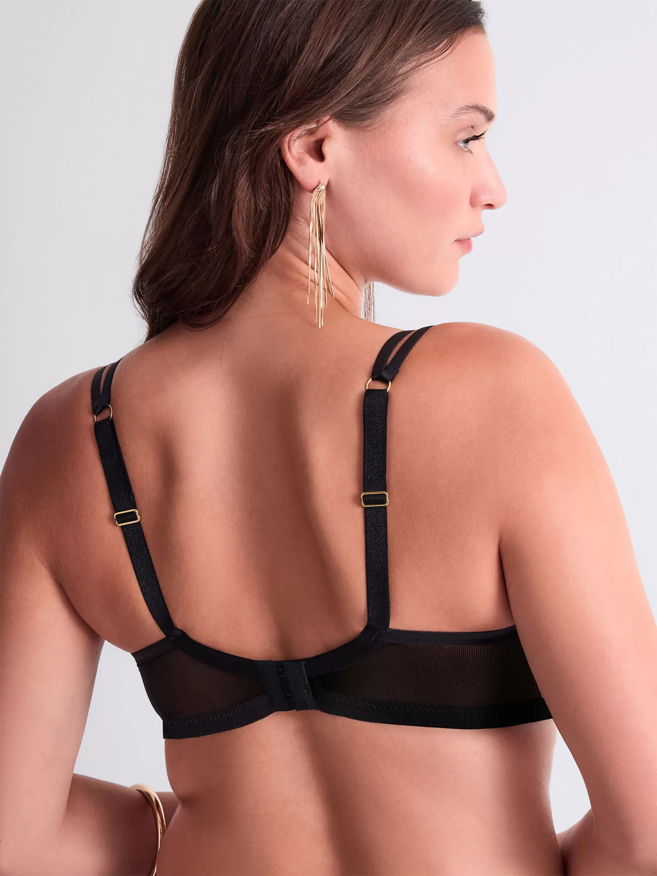 Złoty, czarny Biustonosz balkonetka Aubade Cosmic Romance 6DF14 - zdjęcie 2