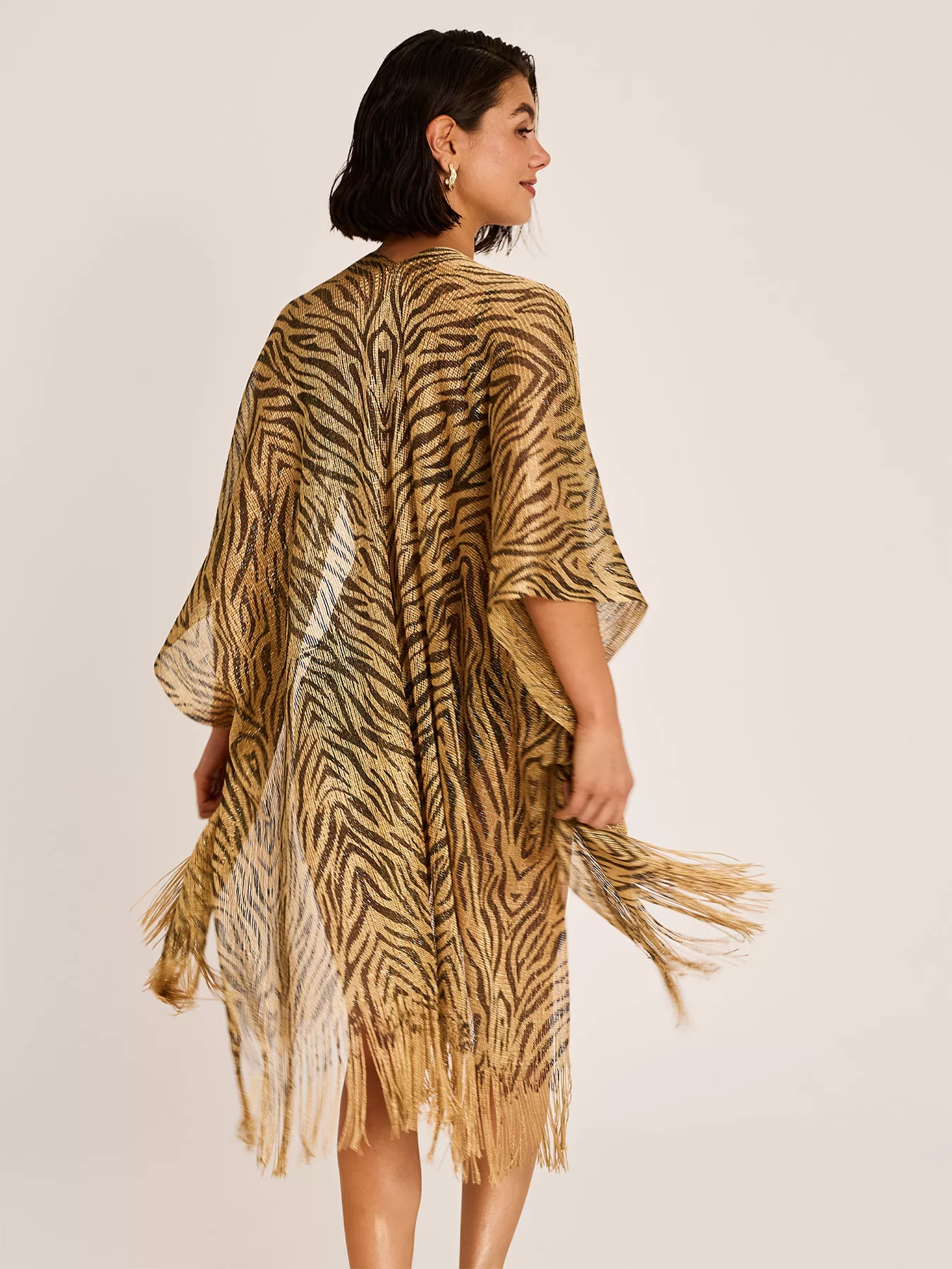 Złoty Kimono plażowe Selmark BL297 - zdjęcie 2