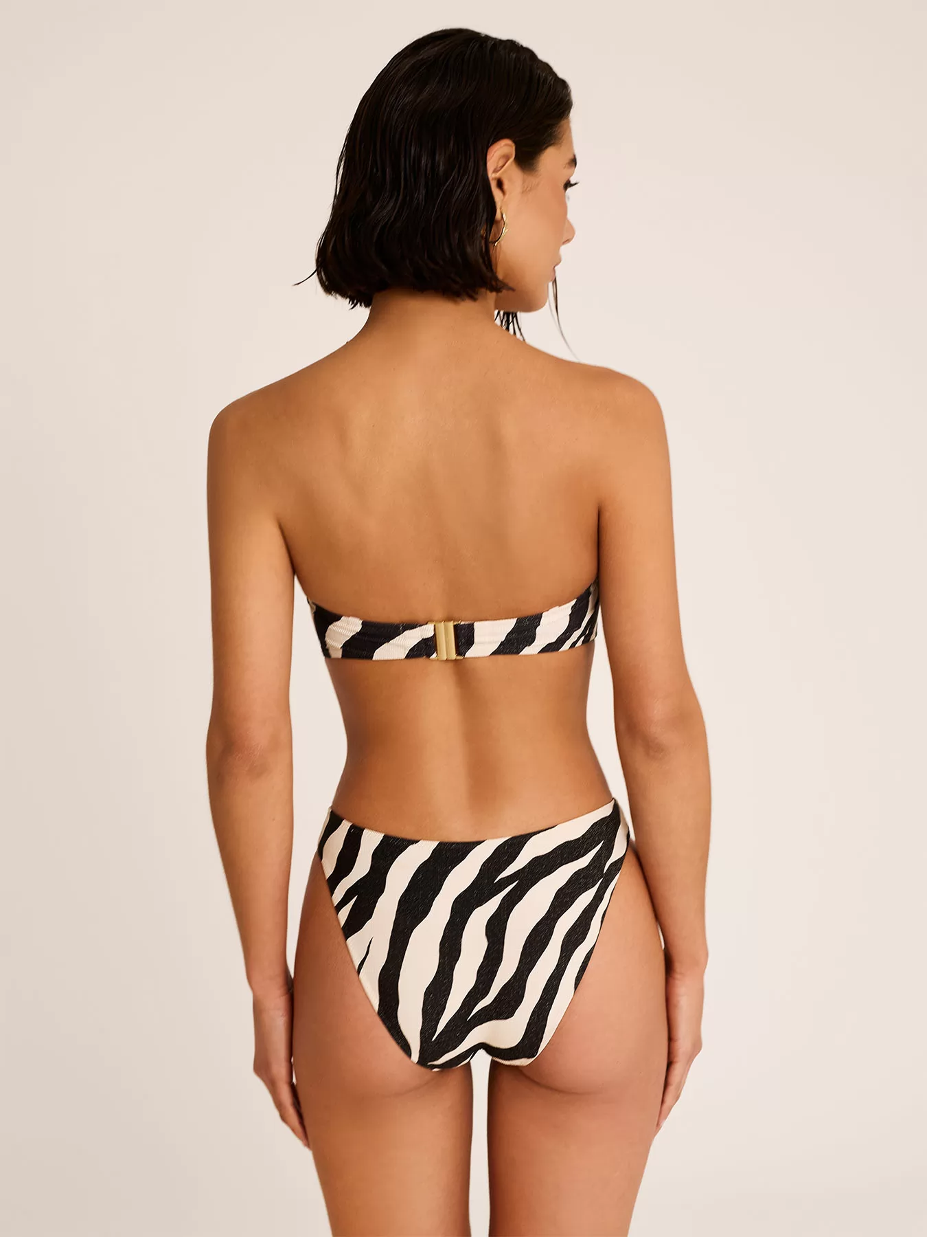 Czarny, kremowy Dół od bikini Selmark BP207 - zdjęcie 4