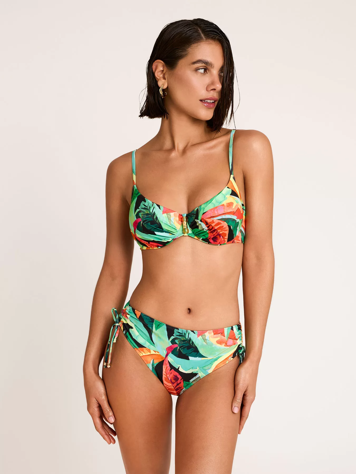 Wielobarwny, zielony Dół od bikini Selmark BN603 - zdjęcie 3