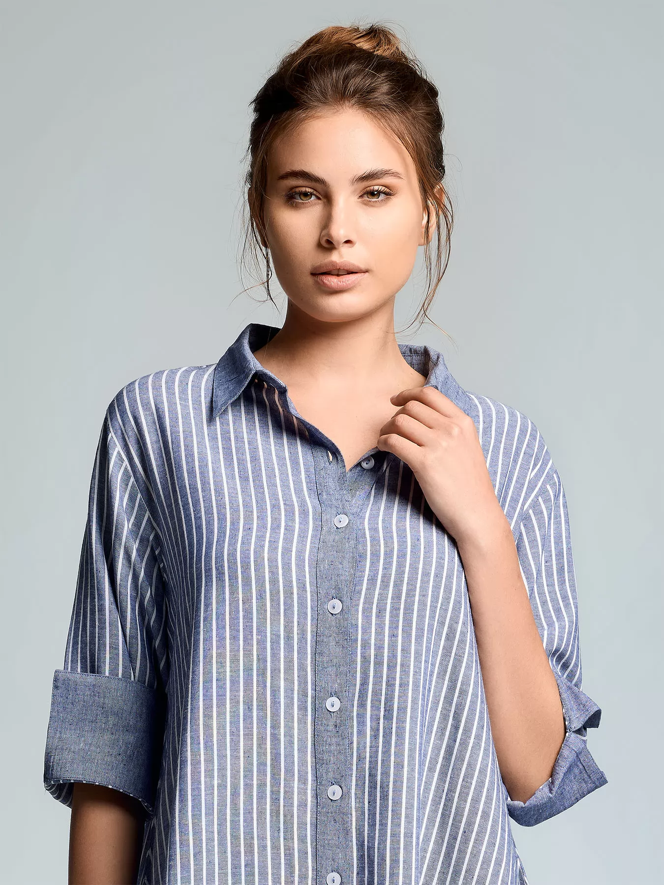 Szary Włoska sukienka Iconique Romina 26-031 - zdjęcie 3