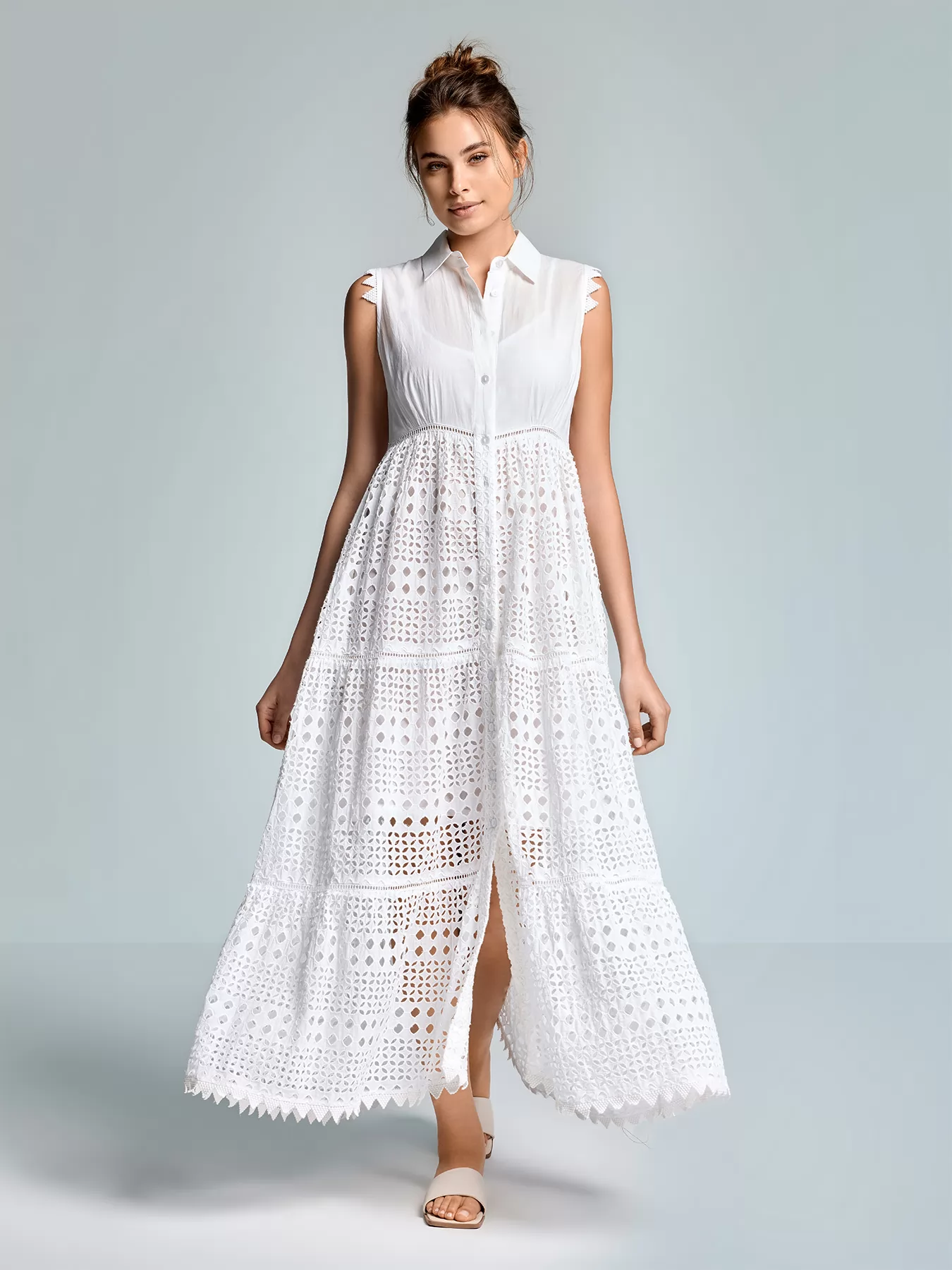 Biały Włoska sukienka Iconique Mallory 26-002 - zdjęcie 1